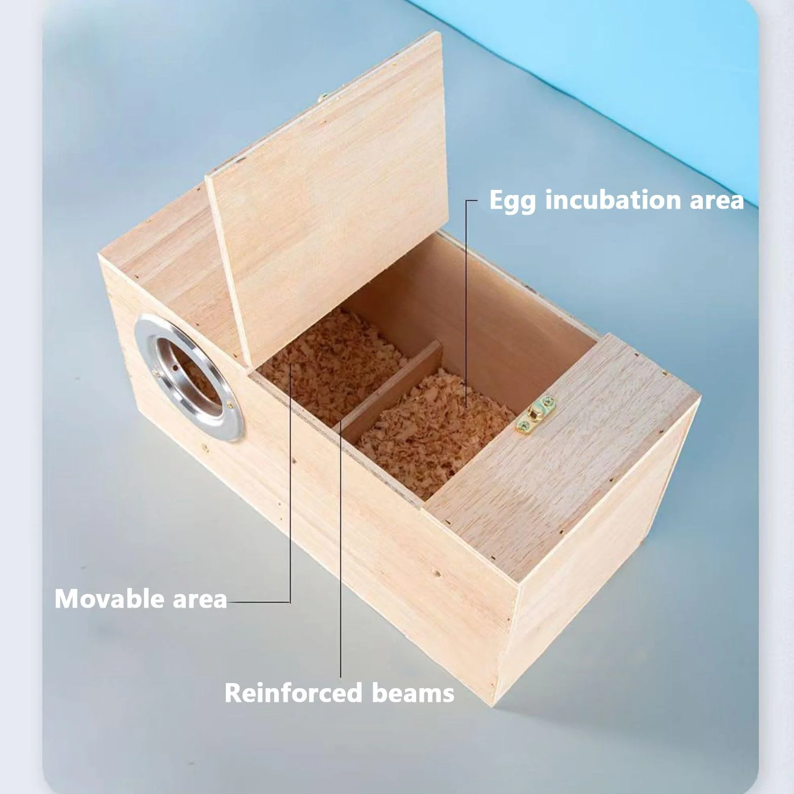 Boîte D'élevage de Perroquets en Bois Massif Nichoir Volière pour Oiseau D'amour Perruche