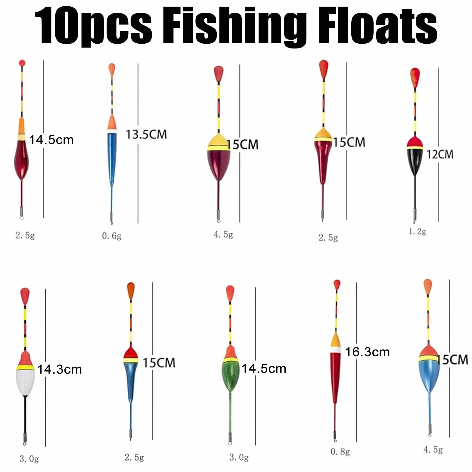 Cerioll Flotteurs De Pêche, 10 Pièces Flotteur Truite, avec 100 Pièces Plombs pour Pêche