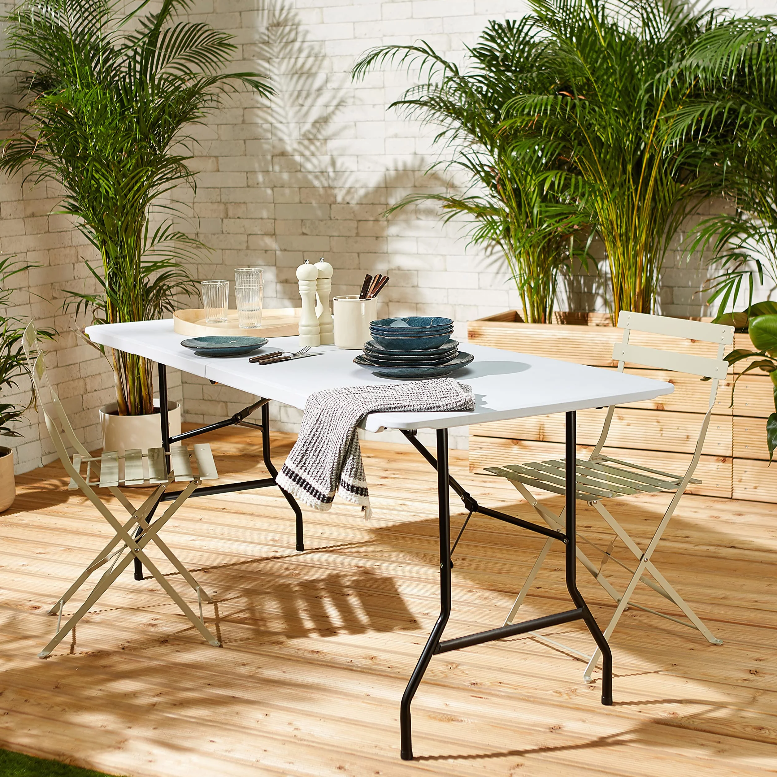 MobEventPro Stół Pliant Camping 180x70x74 cm Biały