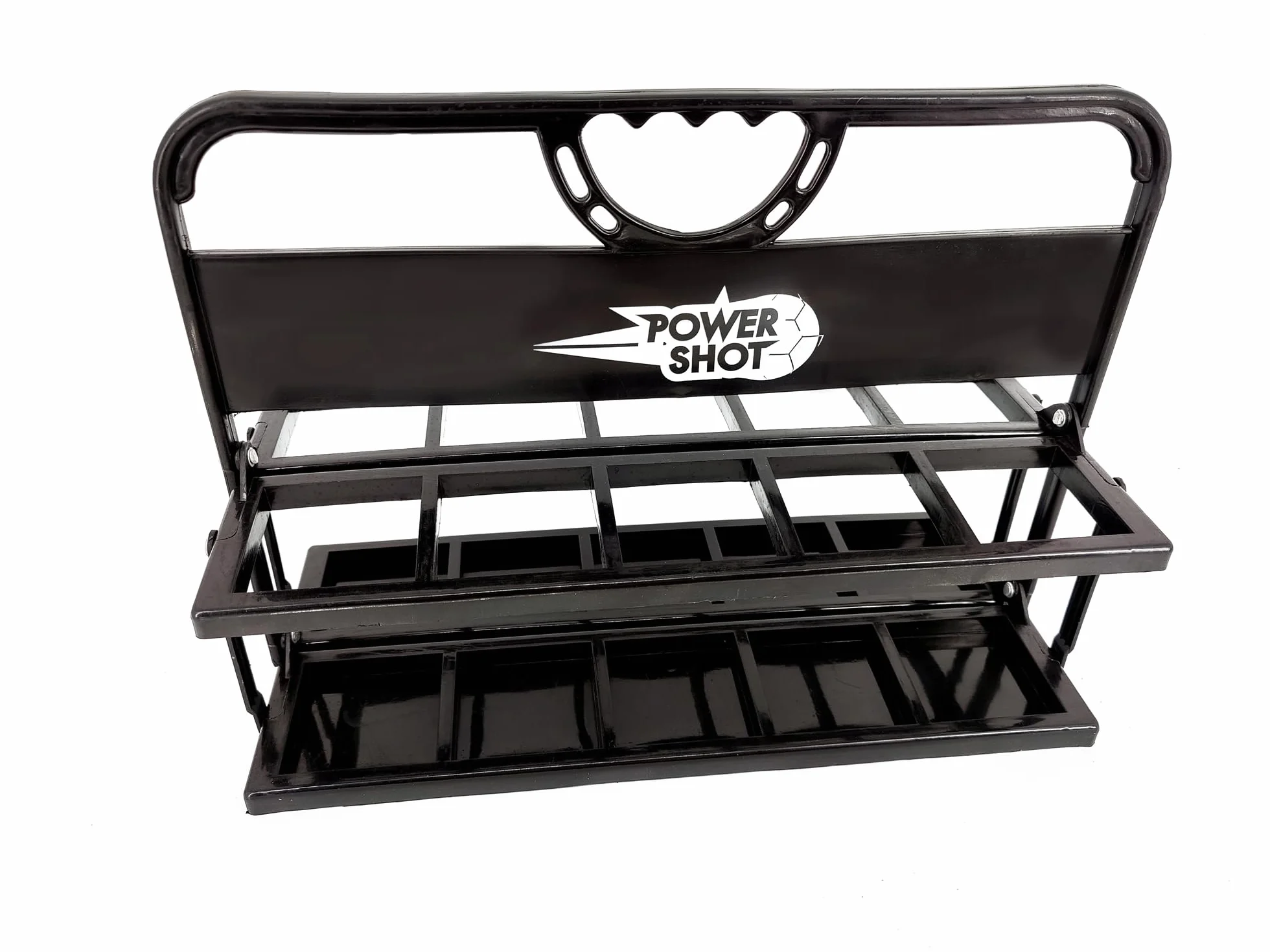 POWERSHOT Porte-bidons pliable en PVC noir pour 10 bidons - 40 x 20 x 35 cm