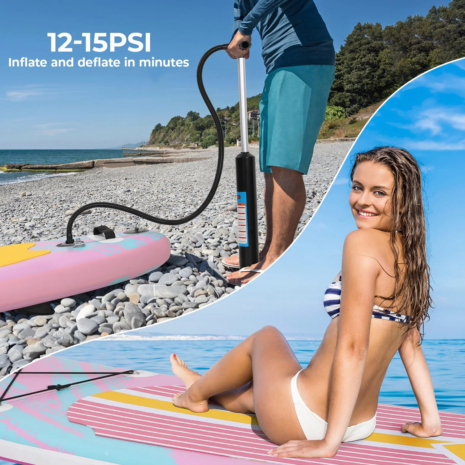 Paddle Gonflable Adulte - Stand Up Paddling Sup 305 x 76 x 15 cm | 2 Personnes Planches de Stand Up avec Grande Stabilité Résistance | Padel Planche | Accessoires de Qualité | 200 kg