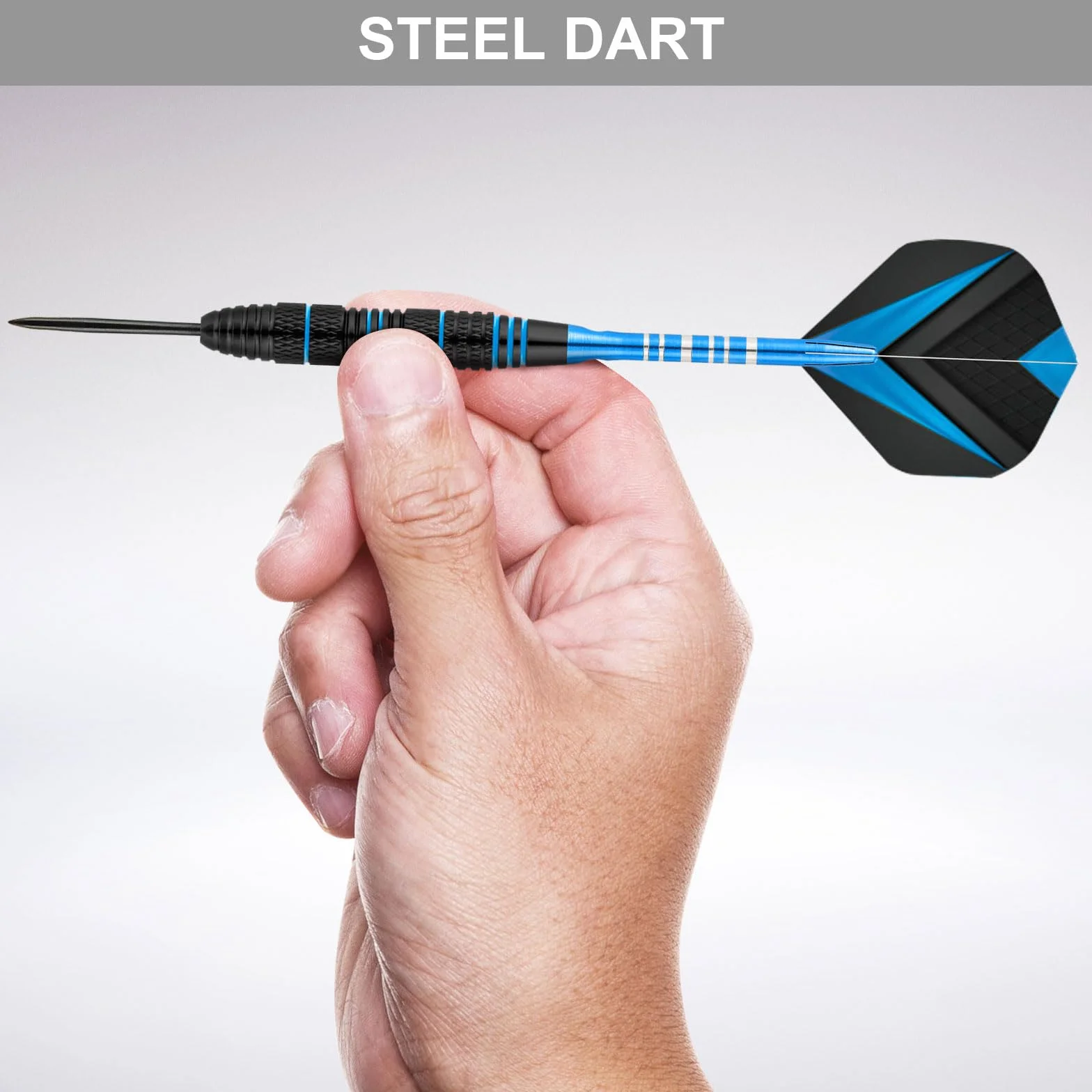 Jeu de fléchettes professionnelles avec pointe en acier - 3 tiges en aluminium - Fléchettes professionnelles avec pointe en acier