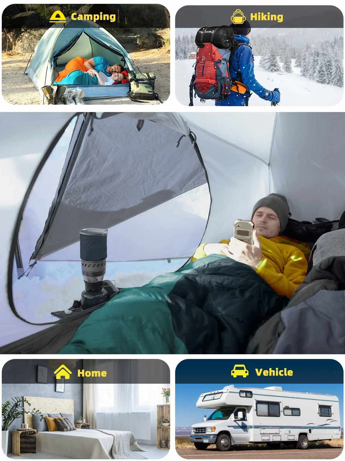 Bessport Sac de Couchage -9 - 0℃ pour de Couchage Momie pour Adultes 3-4 Saisons Compact Sac Couchage Sarcophage Grand Froid, Convient pour le camping, la randonnée, les activités de voyage en plein air