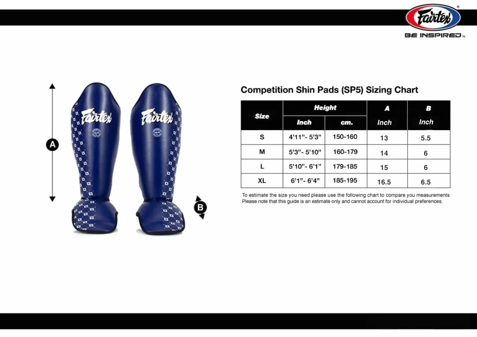 Fairtex SP5 Protège-Tibias Muay Thai pour Hommes, Femmes, Enfants | Premium, légers et durables | Protection étendue pour éviter Les péristites Pendant l'entraînement ou Le Sparring