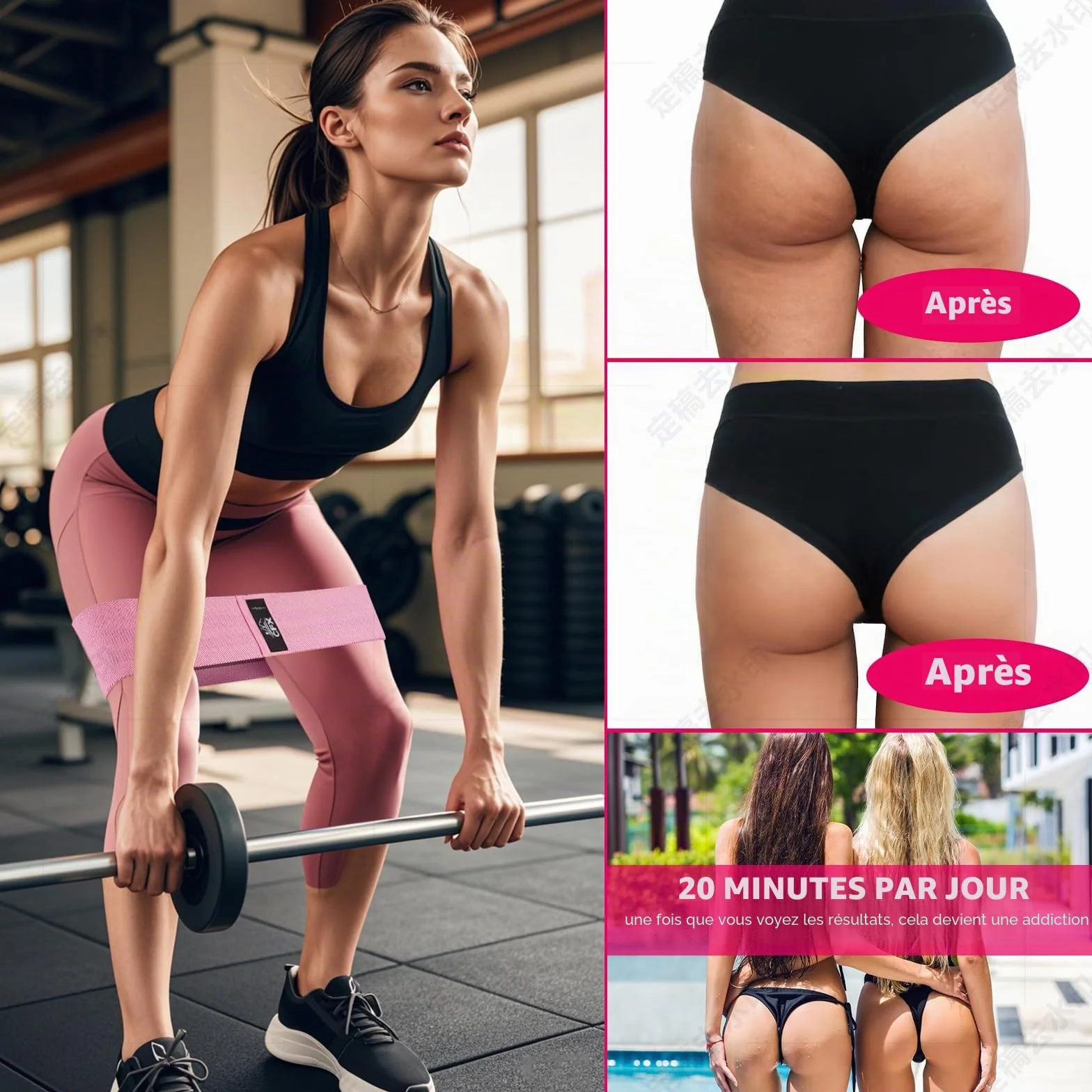 CFX Elastique Musculation, [Lot de 3] Bande de Resistance 3 Niveaux de Force, Physique Musculation, Pilates Yoga, avec Sac de Rangement