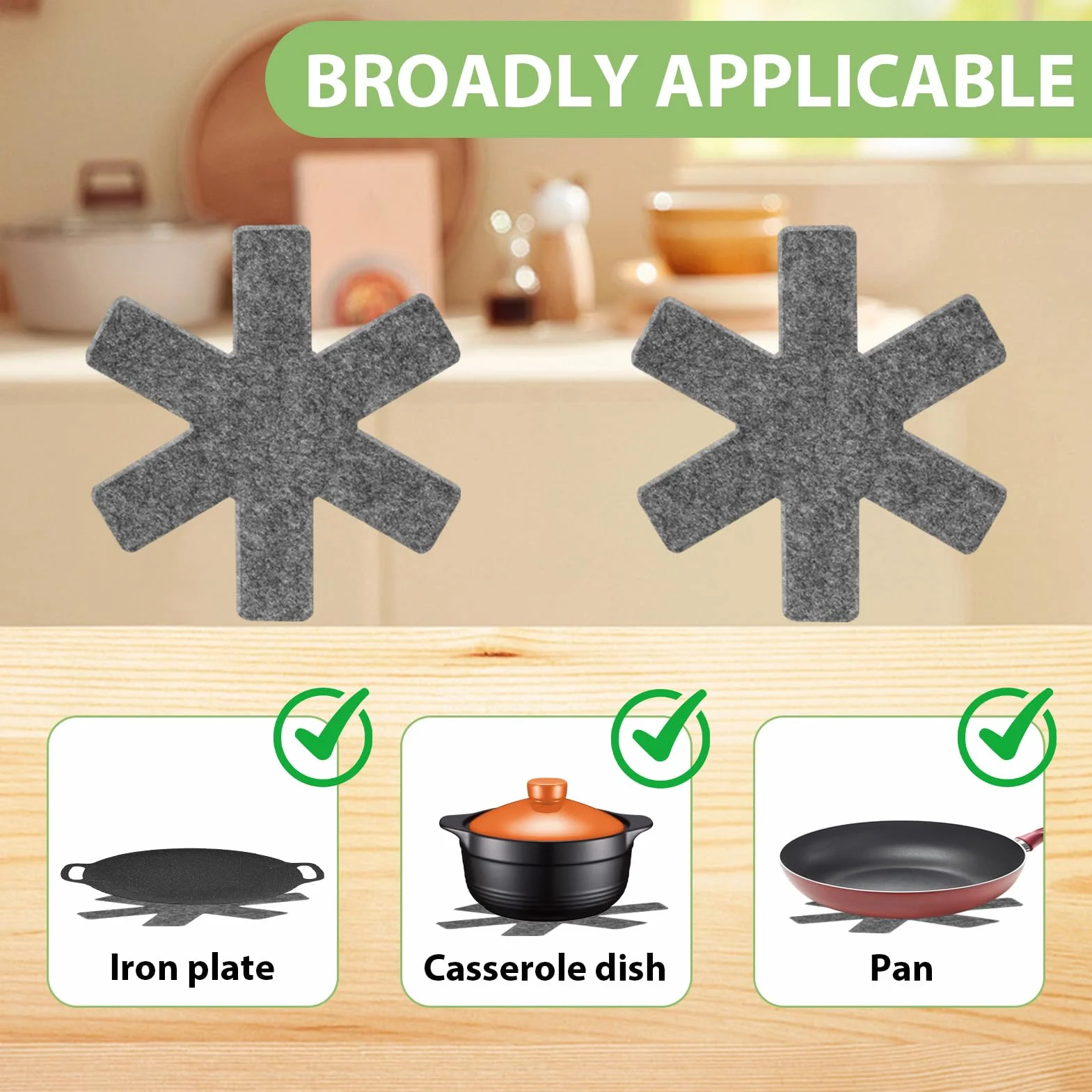 Protège Poêle 20cm en Feutre Lot de 10, Protection Casserole Anti-Rayures Tapis Épais Lavable