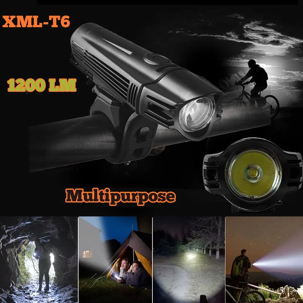 lumière vélo Rechargeables USB Lampe Éclairage Avant et Arrière de Vélo LED, Phare de vélo Rotatif à 360° de 2200mah & feu arrière de vélo étanche 5 Modes LED pour vélo VTT VTC Cycliste
