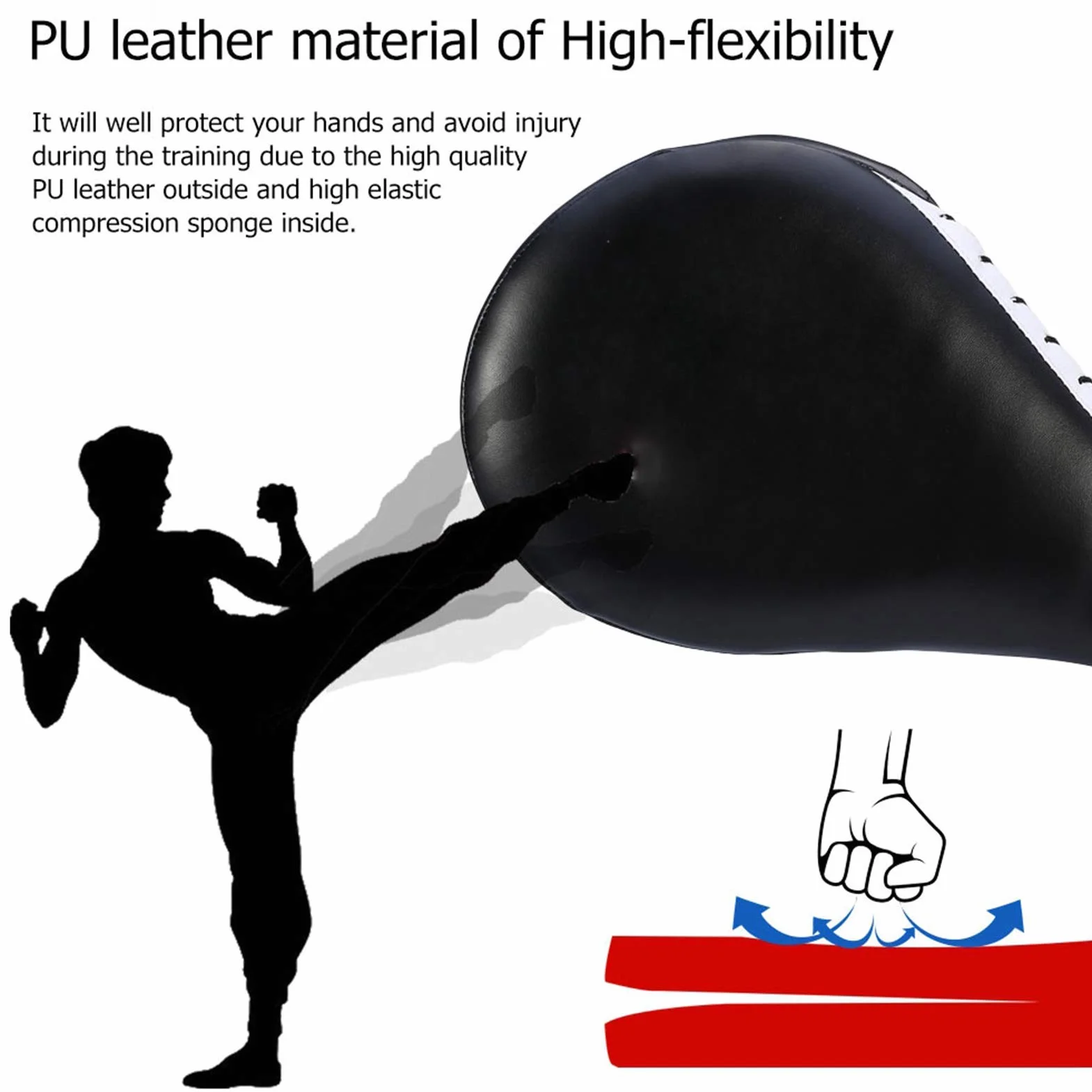 Lot de 2 Coussins d'entraînement pour Taekwondo, 19 cmx34,5cm Coussins de Boxe pour Cible de Frappe de Kickboxing équipement d'entraînement à Double Frappe Souple pour Les Arts Martiaux