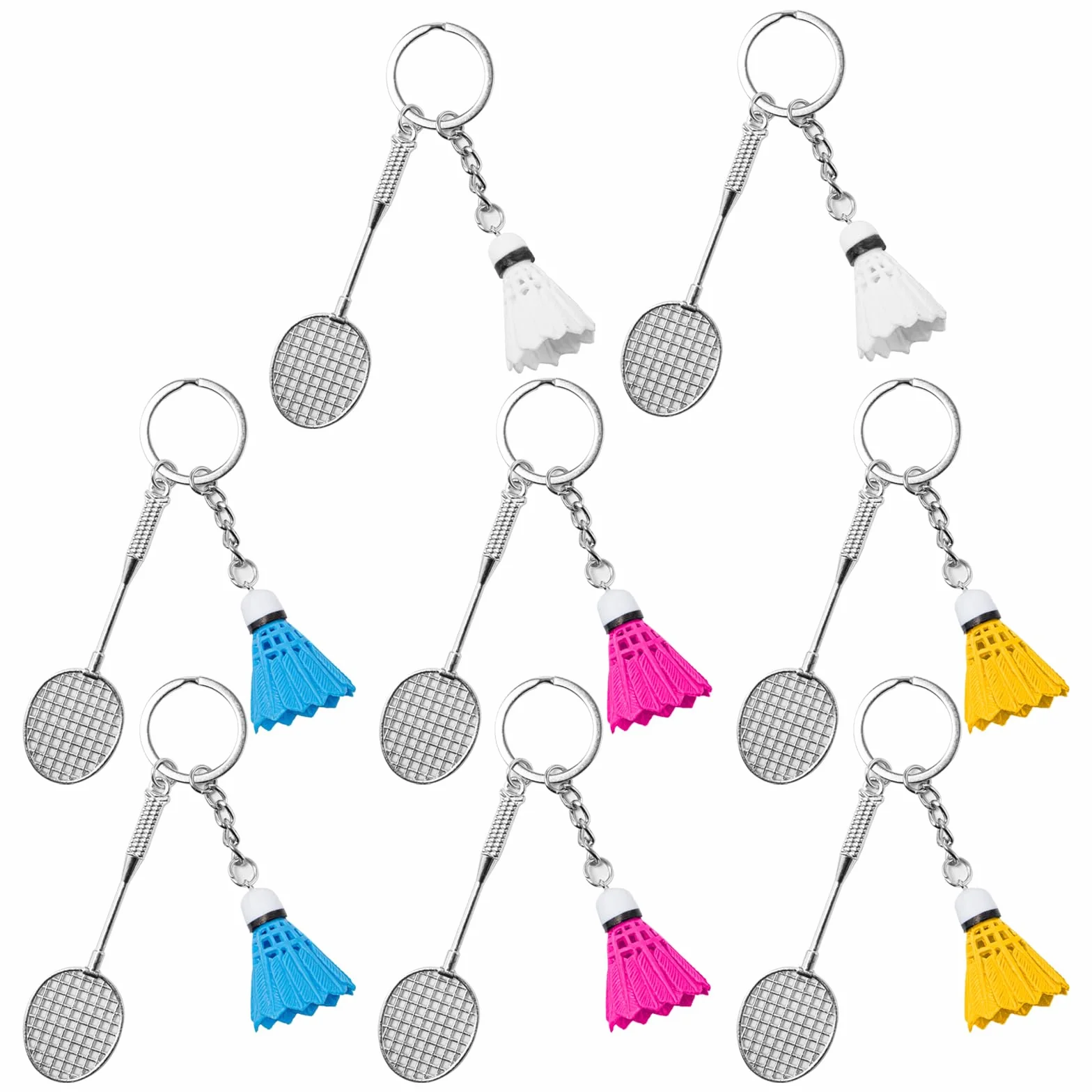 8 Pièces Porte Clé Badminton Porte Clé Volant Badminton Pendentif Adminton Mini porte Clé de badminton Key Ring pour Sacs à Dos Décoration 4 Couleurs