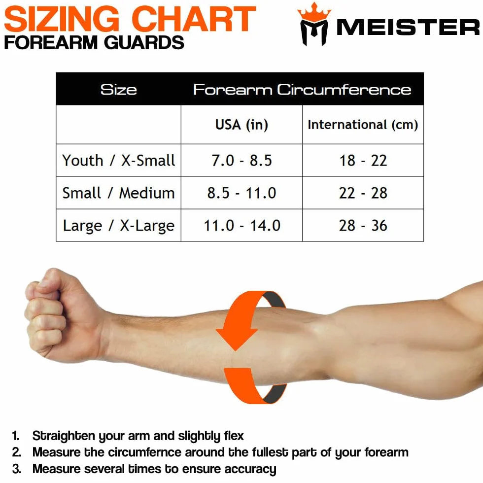 Meister Protège-Bras en Tissu Élastique MMA avec Rembourrage en Gel Intégré (Paire)