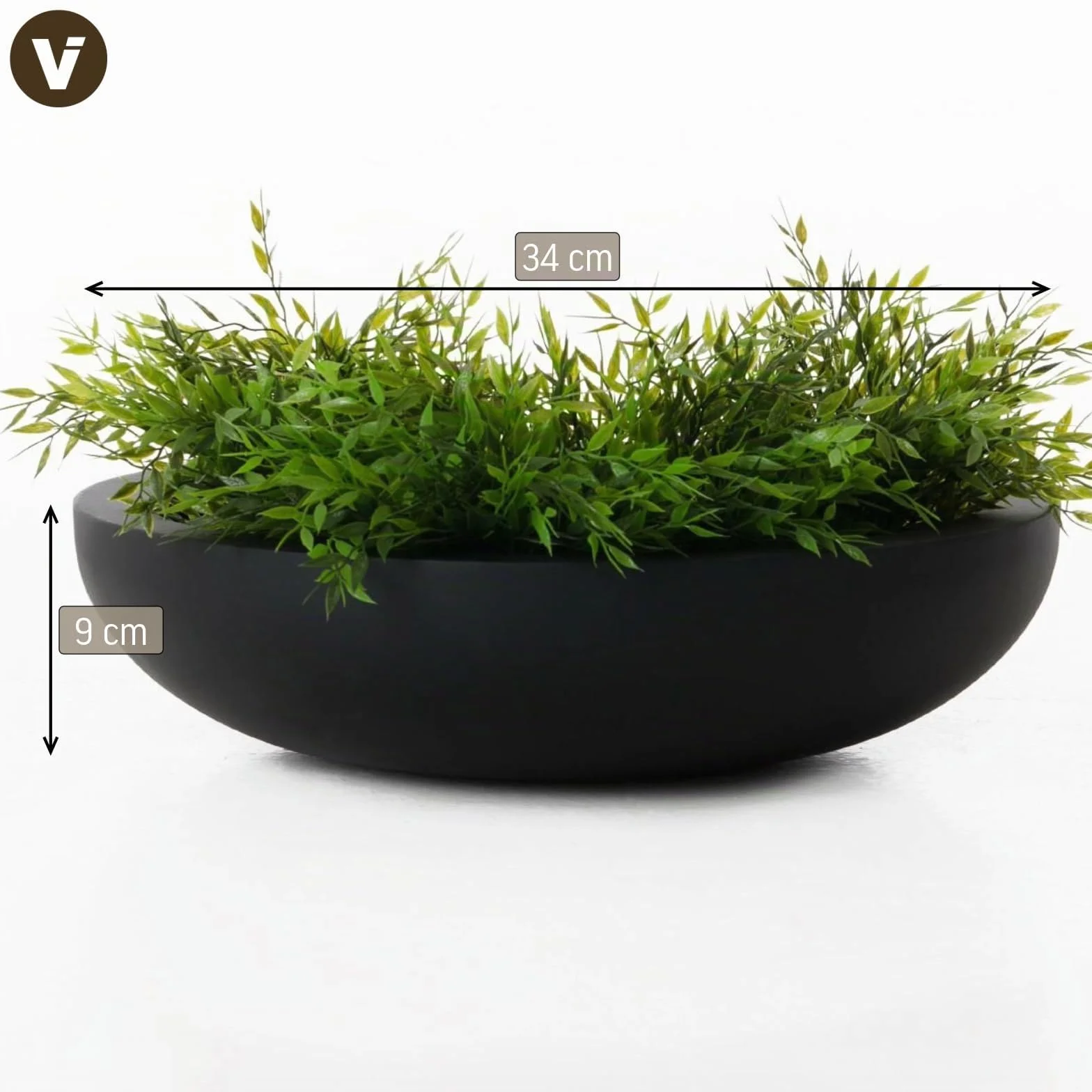 VIVANNO Coupe à Plantes en Fibre de Verre Anthracite 9 x 34 cm