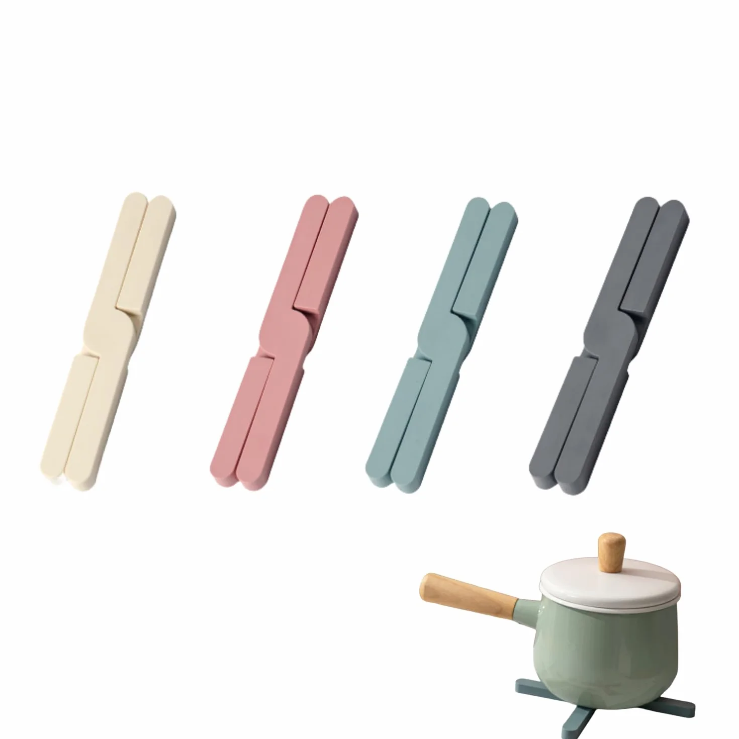 Silicone Dessous de Plat Pliables Résistants à Chaleur Antidérapant pour Casseroles