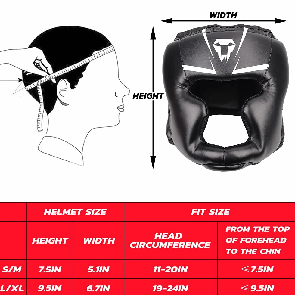 Casque de Boxe pour Enfant Adulte Résistant Aux Chocs Visage Oreille Protecteur Tête Garde Casque pour Boxe MMA Entraînement Muay Thai Kick Boxing Arts Martiaux Sparring