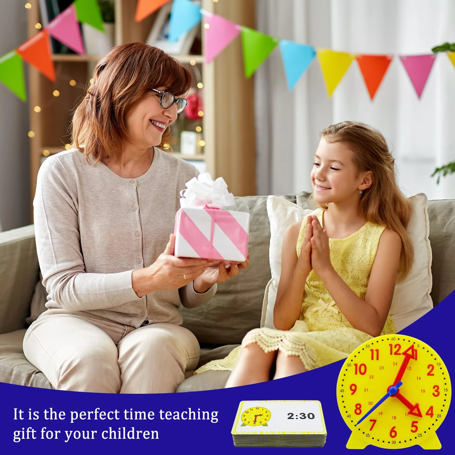 CONNECTION Horloge Enfant Apprentissage Heure Éducative Garçon Fille Apprendre l'Heure Maternelle Primaire
