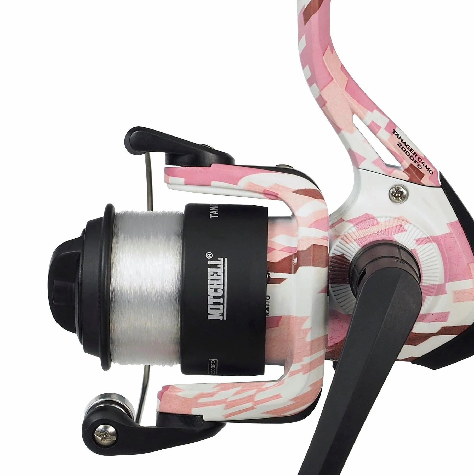 Mitchell Tanager Pink Camo II Spin Combo Lightweight Spinning Rod Reel for Female Youth Anglers Freshwater Trout Perch Pike