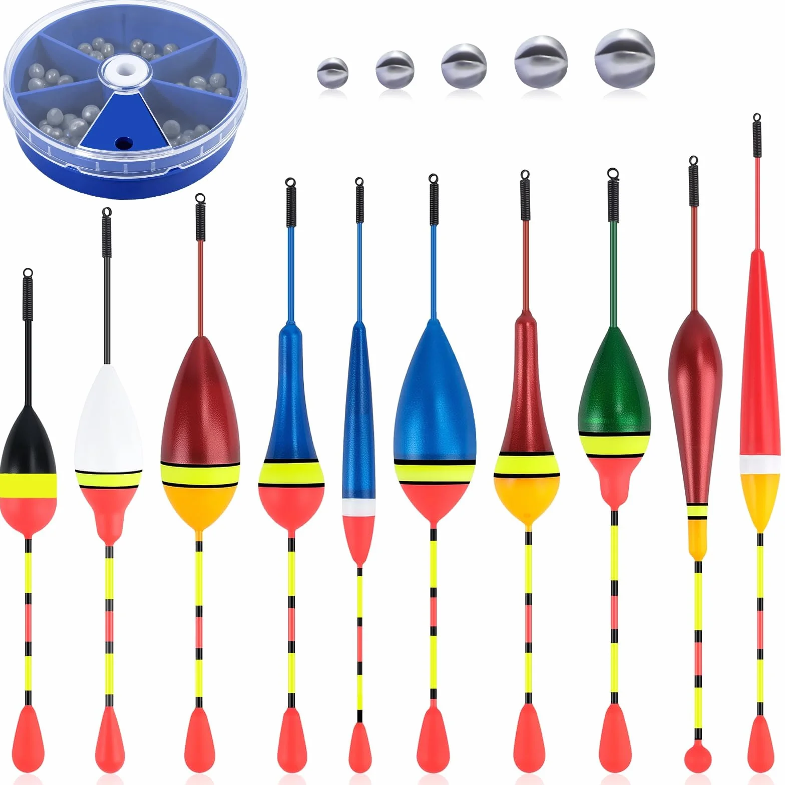 Flotteurs de Pêche avec Plomb, 10 Pièces, Accessoires de Pêche en Plein Air pour Rivière Étang
