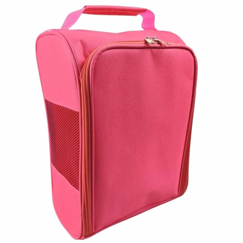 Sac de transport de chaussures de golf en polyester rose