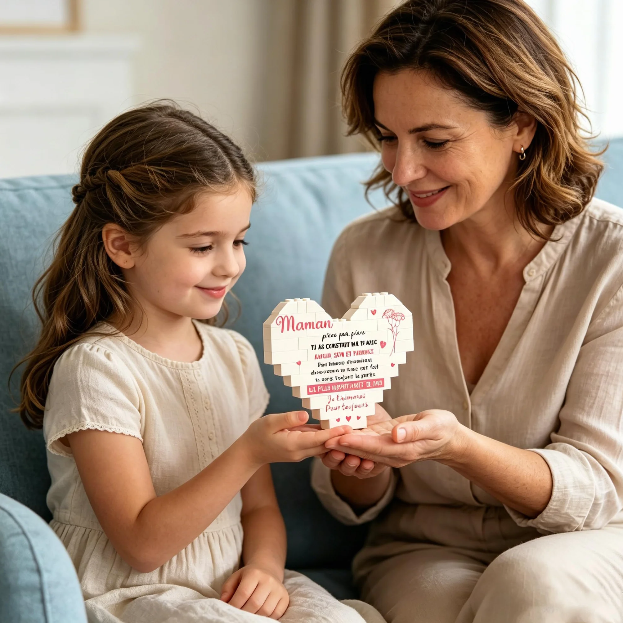 Cadeau Maman Ornement Cœur Décoratif Anniversaire Fête des Mères Fils Filles
