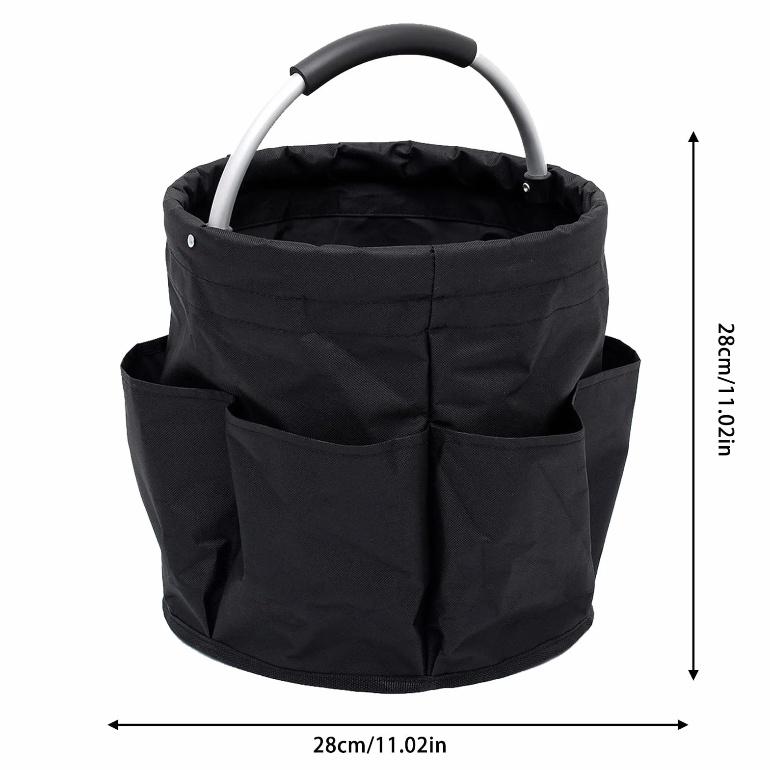Sac de Rangement Pliable Panier À Outils de Jardin Cylindrique Portable