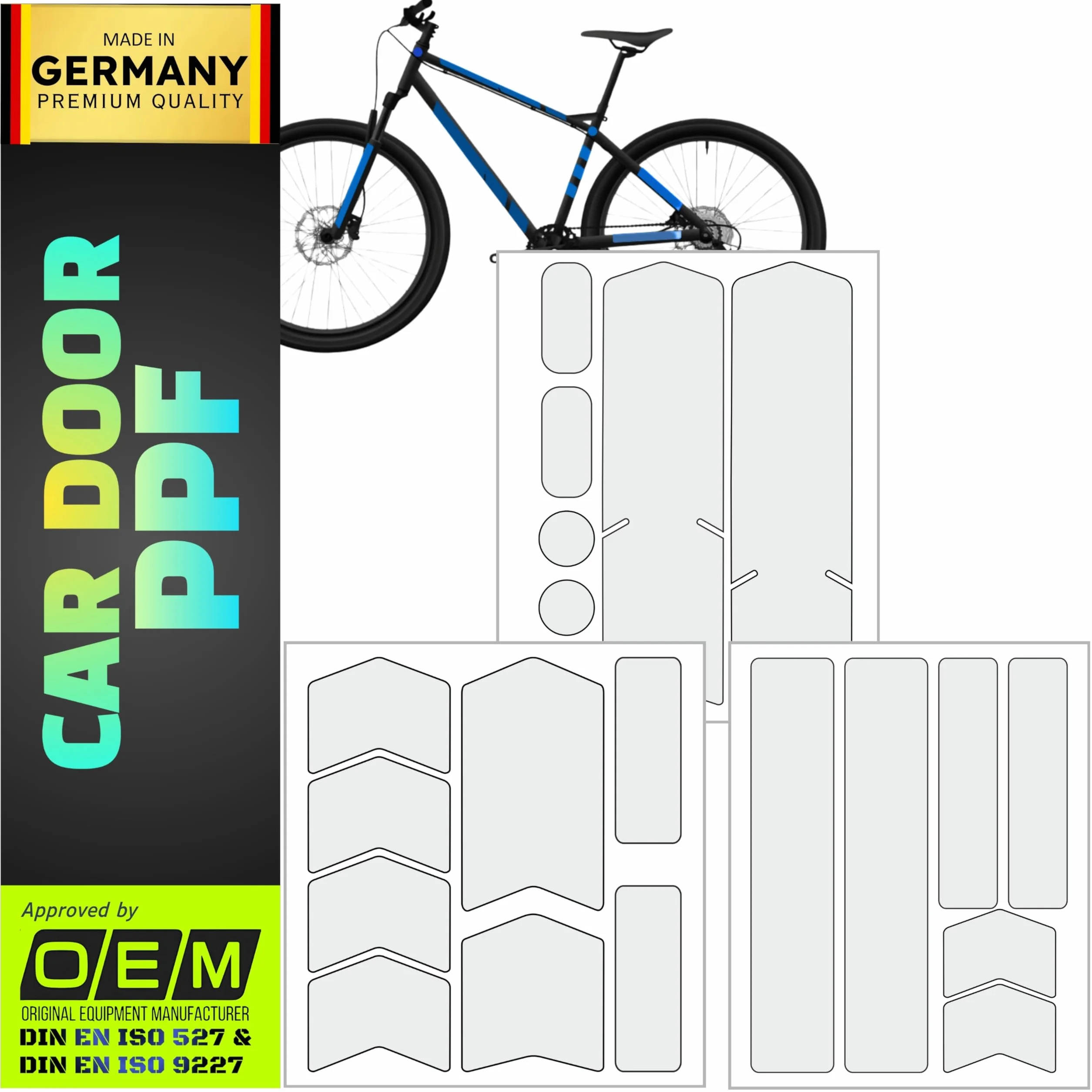 Film de protection autocollant de qualité supérieure pour vélo - Cadre de vélo - Résistant aux rayures - Résistant aux intempéries - Sans résidus - Amovible - Universel - Pour VTT, vélo de