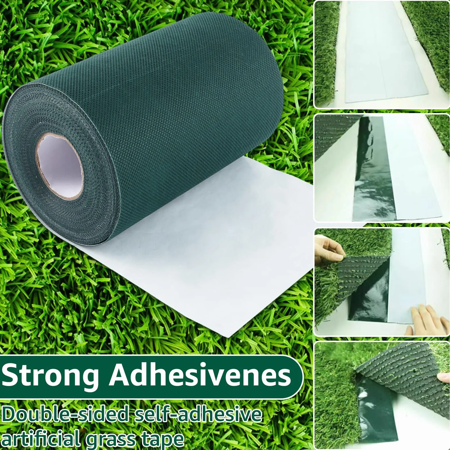 DAJAVE Lot de 2 rubans adhésifs pour gazon artificiel 150 mm x 15 m