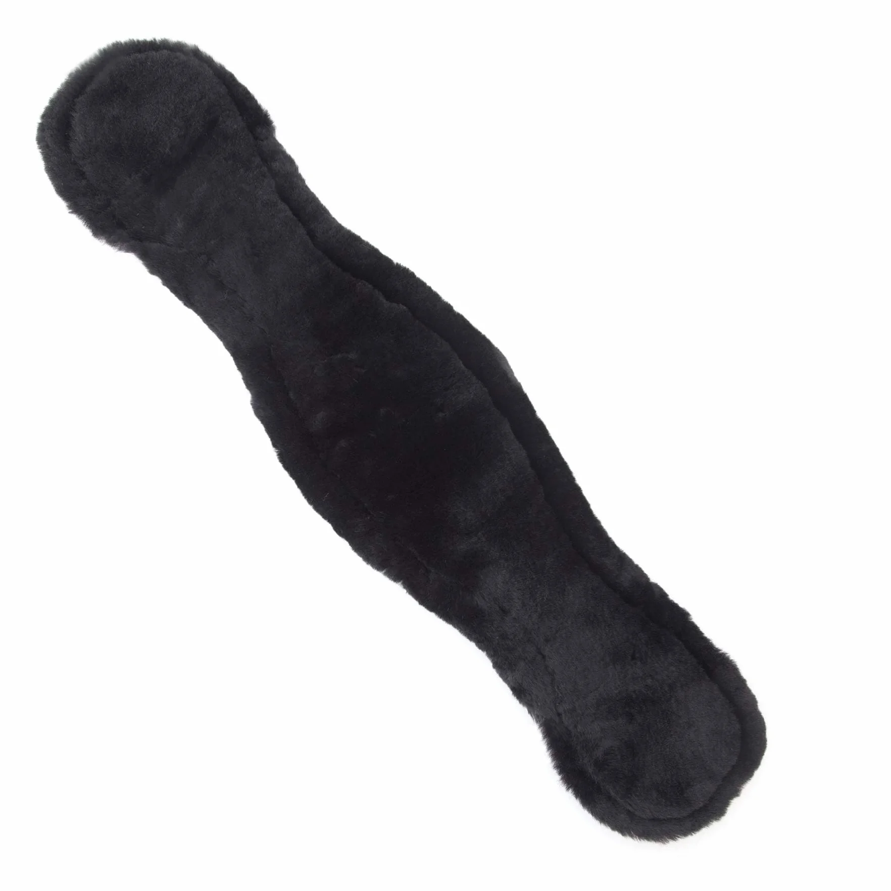 Sangle de selle Western en laine d'agneau mérinos de qualité supérieure - Forme anatomique concave, pour une meilleure adhérence. Couleur : noir 65 cm