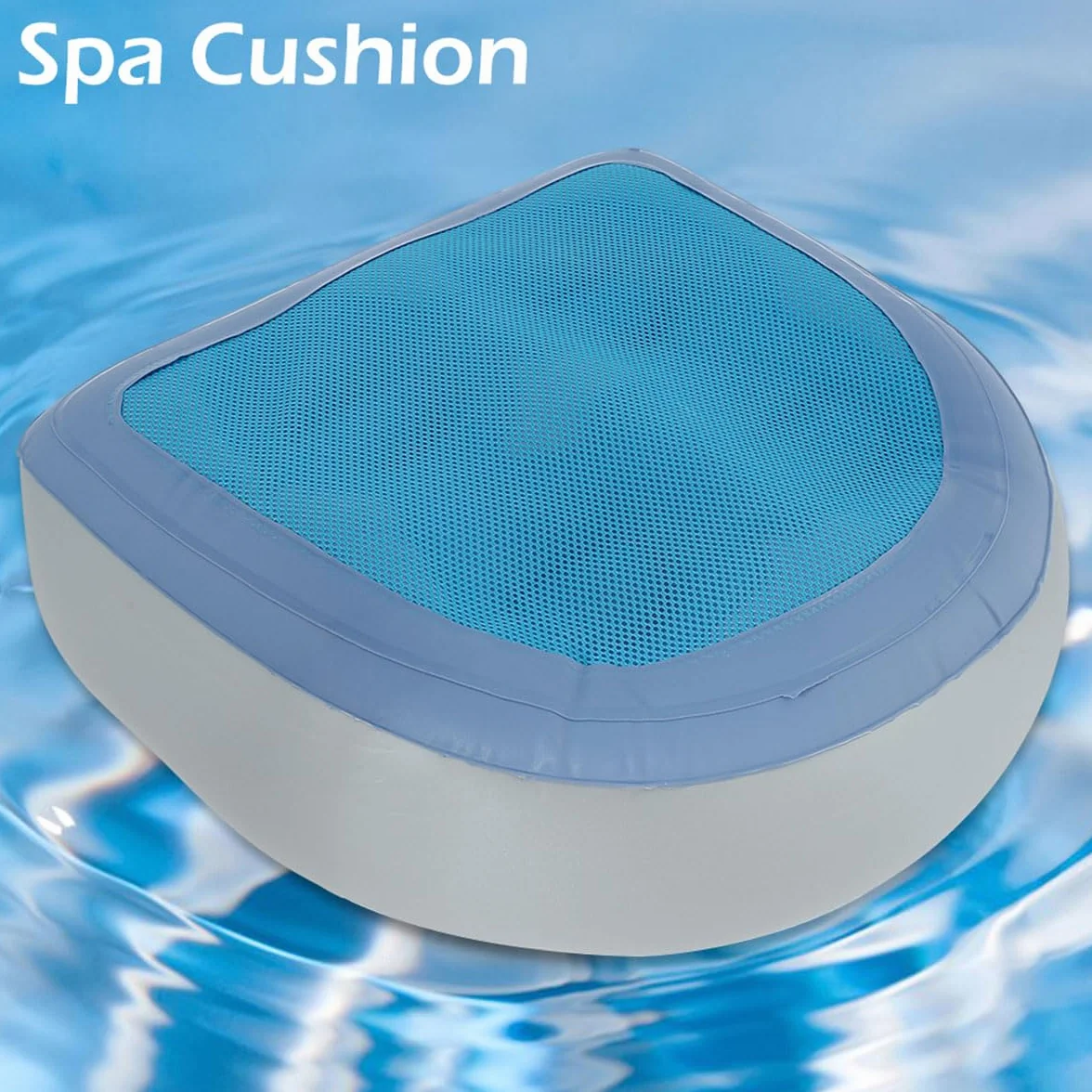 Rehausseur de siège Gonflable Spa Booster Coussin de Siège Soutien Dorsal Salle de Bain Doux Gonflable Tapis Antidérapant Coussin Dorsal Relaxant Bleu 2 pièces