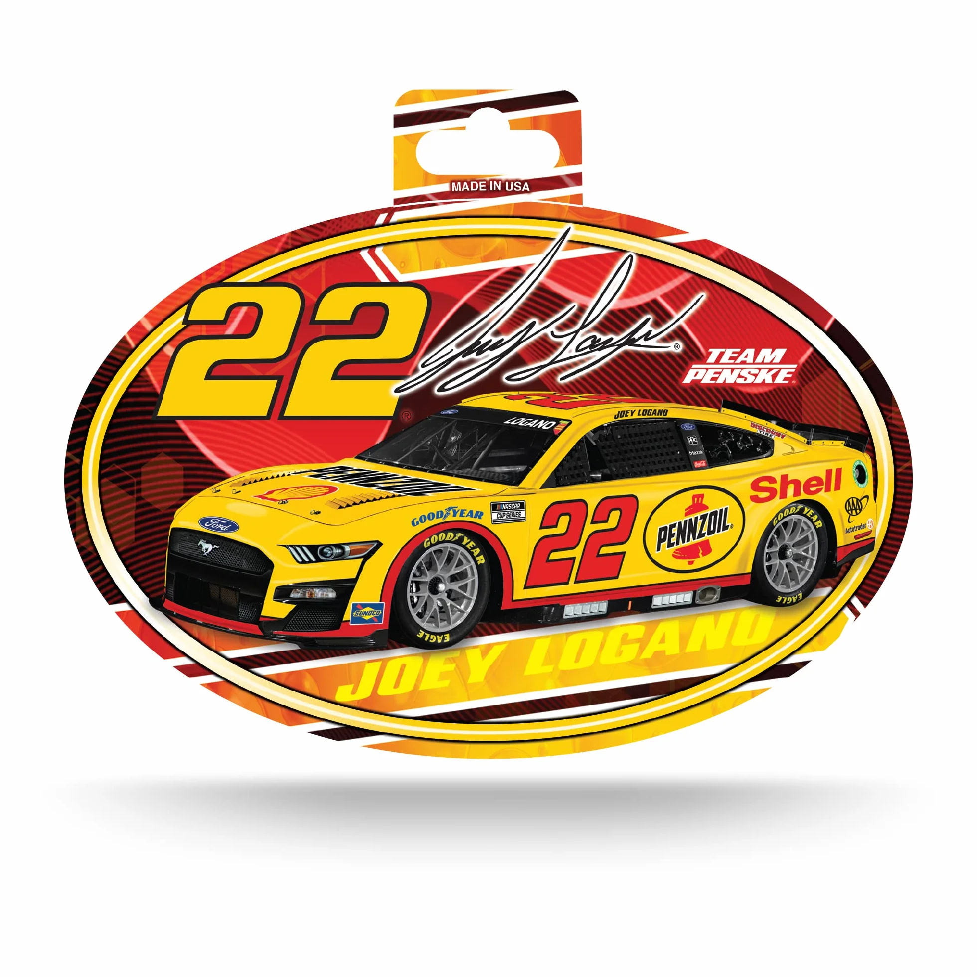 Rico Industries NASCAR Joey Logano #22 Penzoil Autocollant ovale coloré