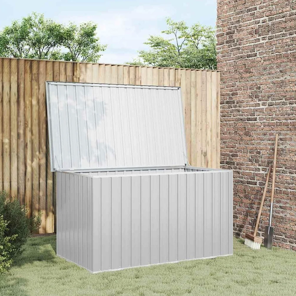 vidaXL Boîte de Rangement Jardin Coffre Stockage Extérieur Gris