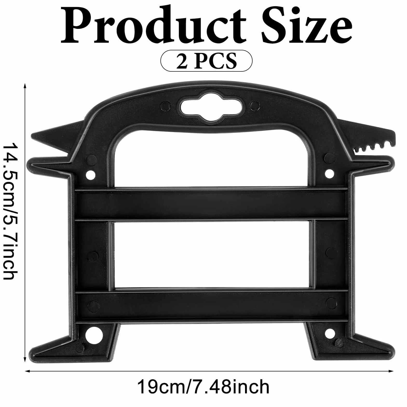 Lot de 2 enrouleur de corde en plastique noir - Pour corde de parachute
