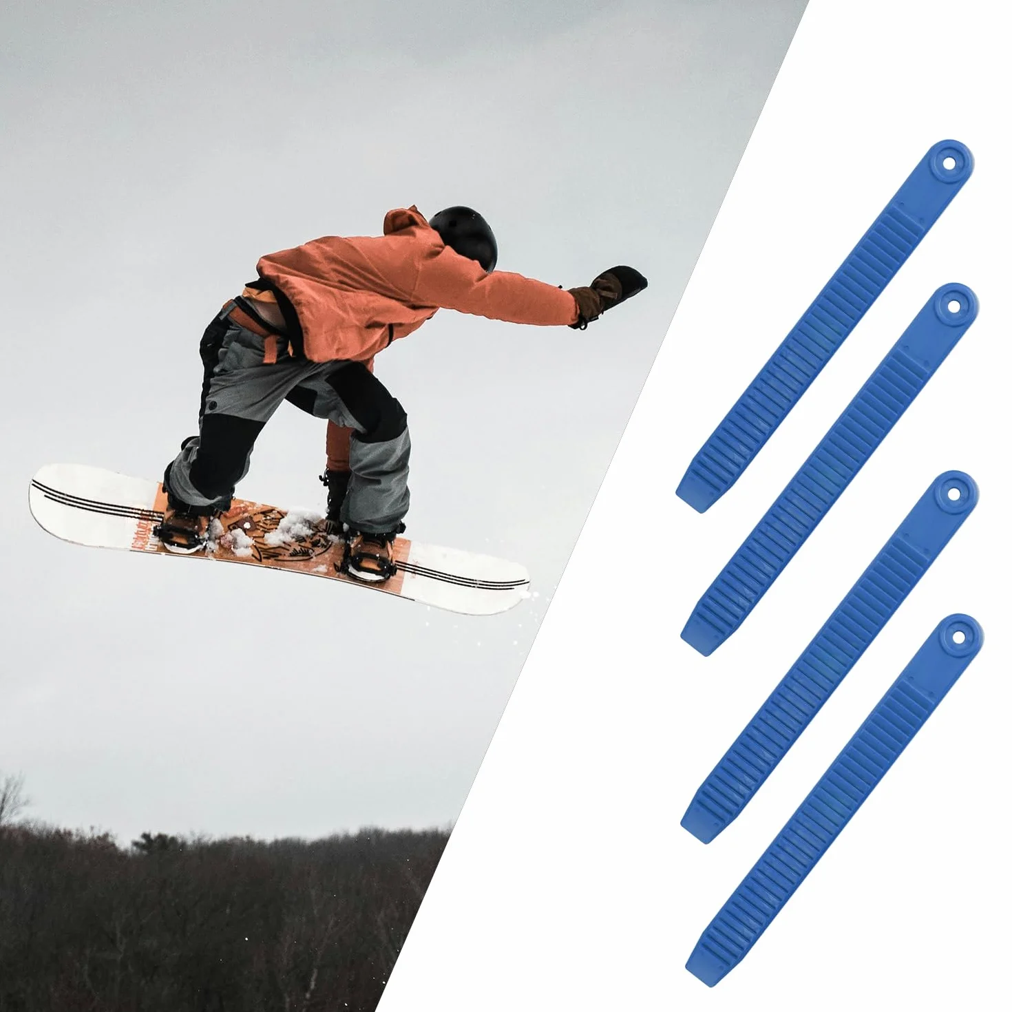 BOXOB Sangles de Fixation Snowboard de Rechange 20x2,1cm avec Vis Écrous et Rondelles