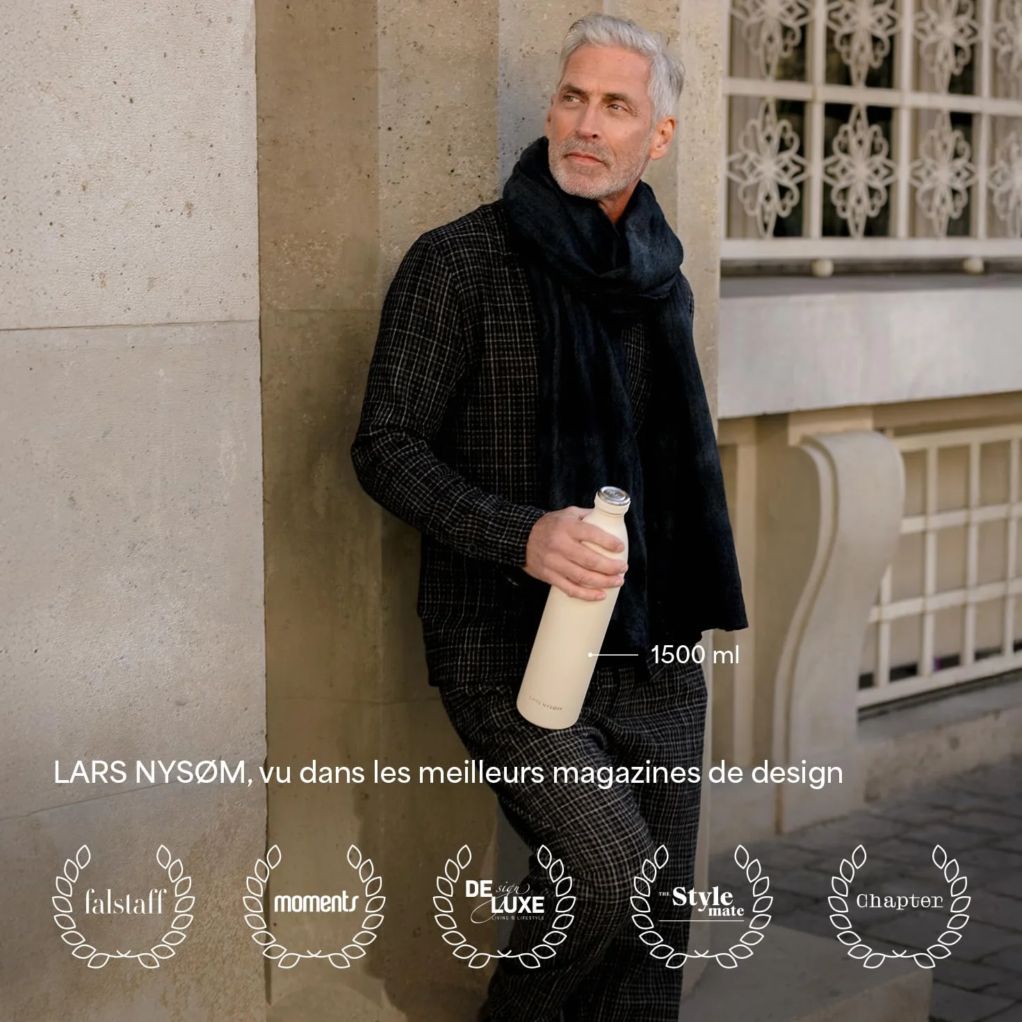LARS NYSØM Gourde INOX 350ml | 0.35L Bouteille d’eau isolée | Gourde étanche pour Le Sport, la Bicyclette (Sage Green, 350ml)