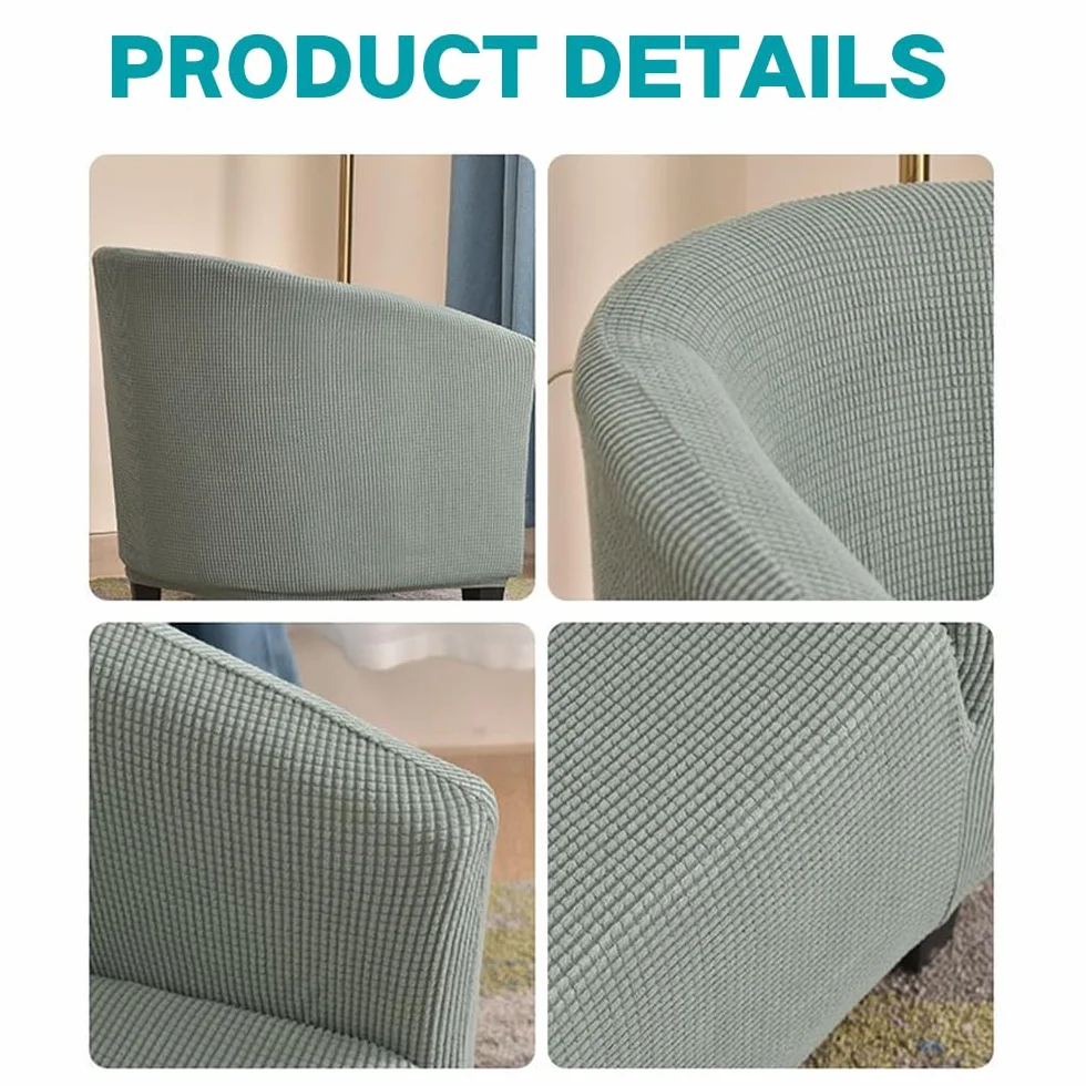 Extensible Housse de Fauteuil Chesterfield Jacquard Couleur Unie 1 Place Canapé Salon Club Facile à Installer Couverture (Noir)