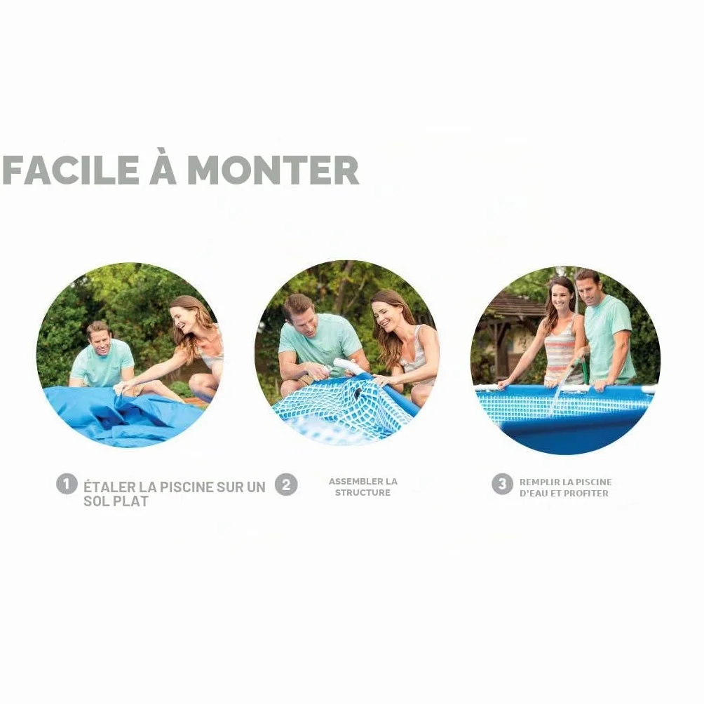 INTEX Piscine à structure métallique 305 x 76 cm bleu avec pompe