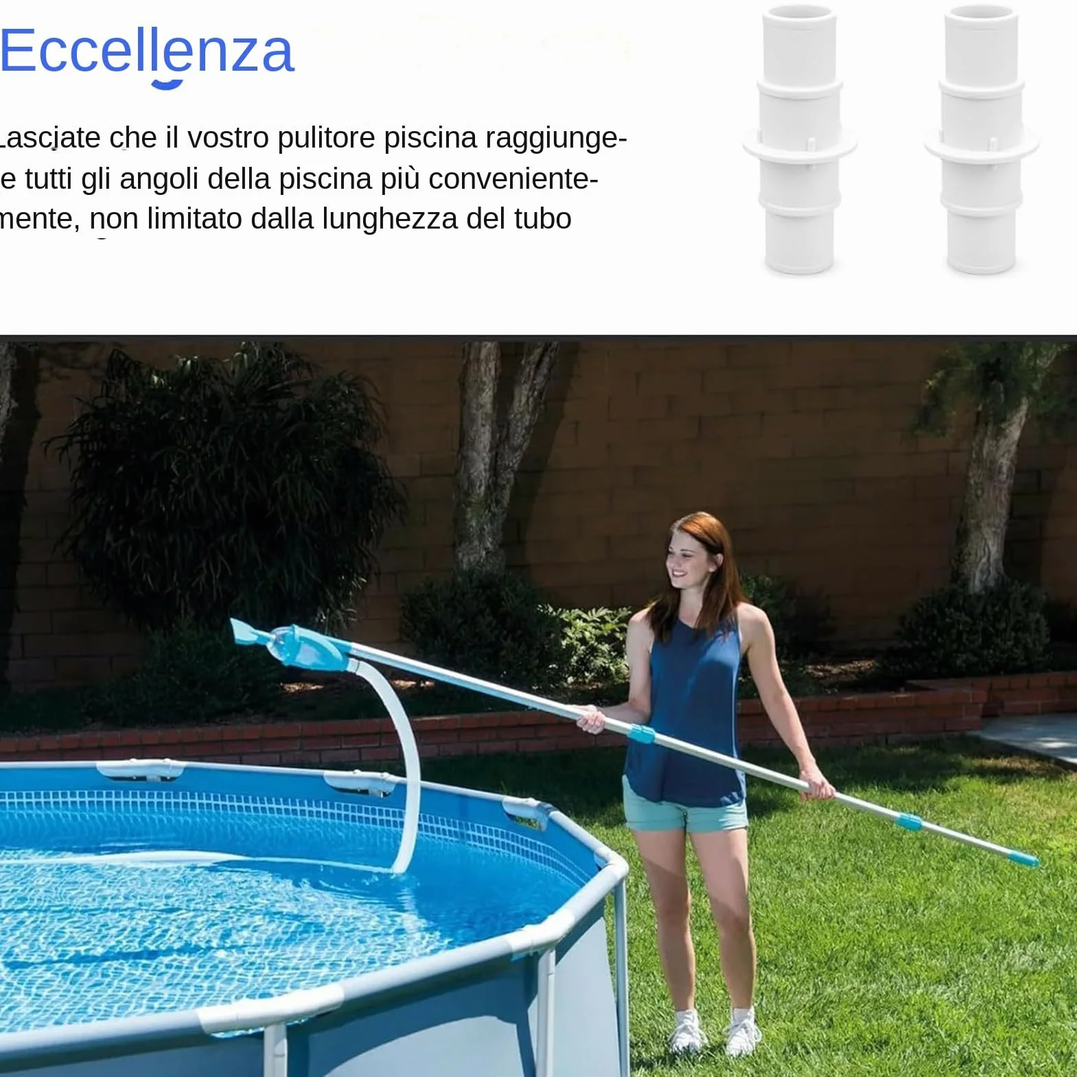 Raccord pour tuyau de pompe de piscine 32 mm ou 38 mm, 2 pièces adaptateur pour aspirateur