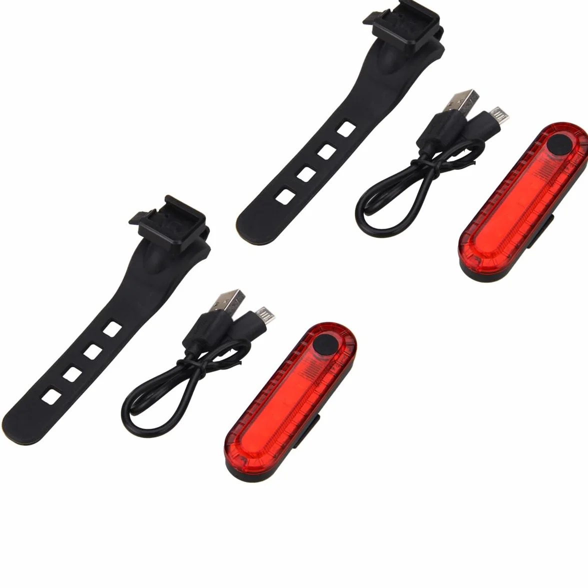 2 Pack Feu arrière de vélo, Eclairage Arrière Vélo Rechargeable USB, Ultra Lumineux,Avertissement LED de Sécurité 4 Modes étanche Lumiere Velo, Lampe LED pour vélo Cyclisme VTT etc
