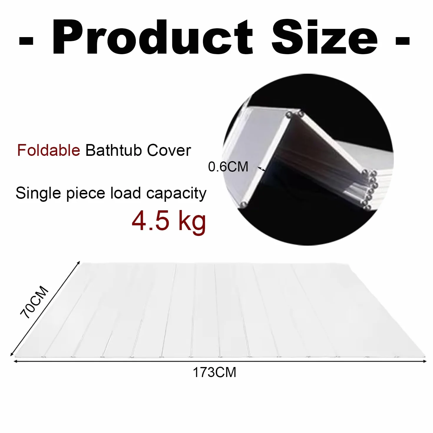Couverture De Baignoire Pliante 70 x 170 cm PVC Blanc Étanche Anti-poussière