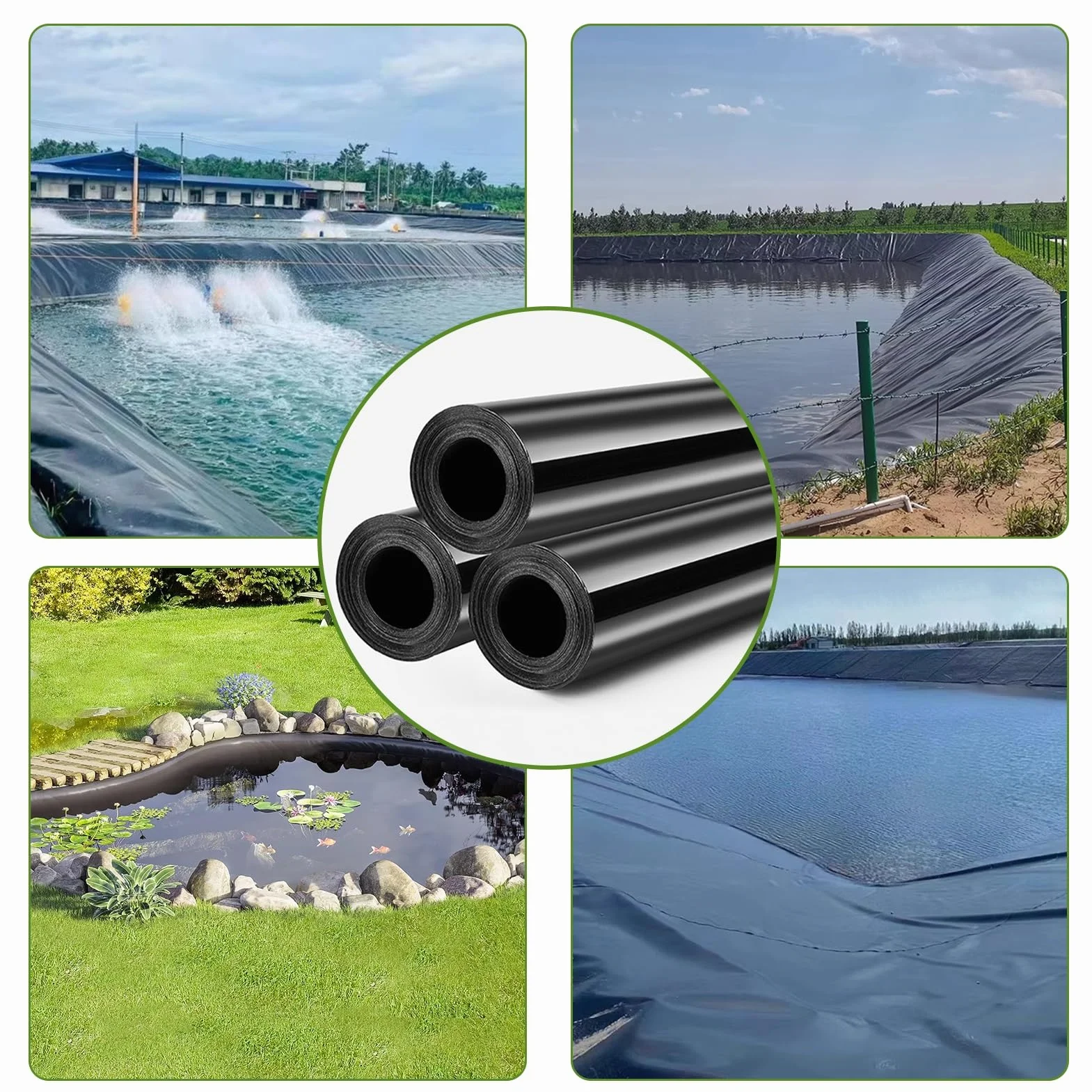 Bâche de bassin PEHD 4x5 m 5x6 m 6x7 m 7x8 m 8x10 m 10x12 m membrane imperméable extérieur