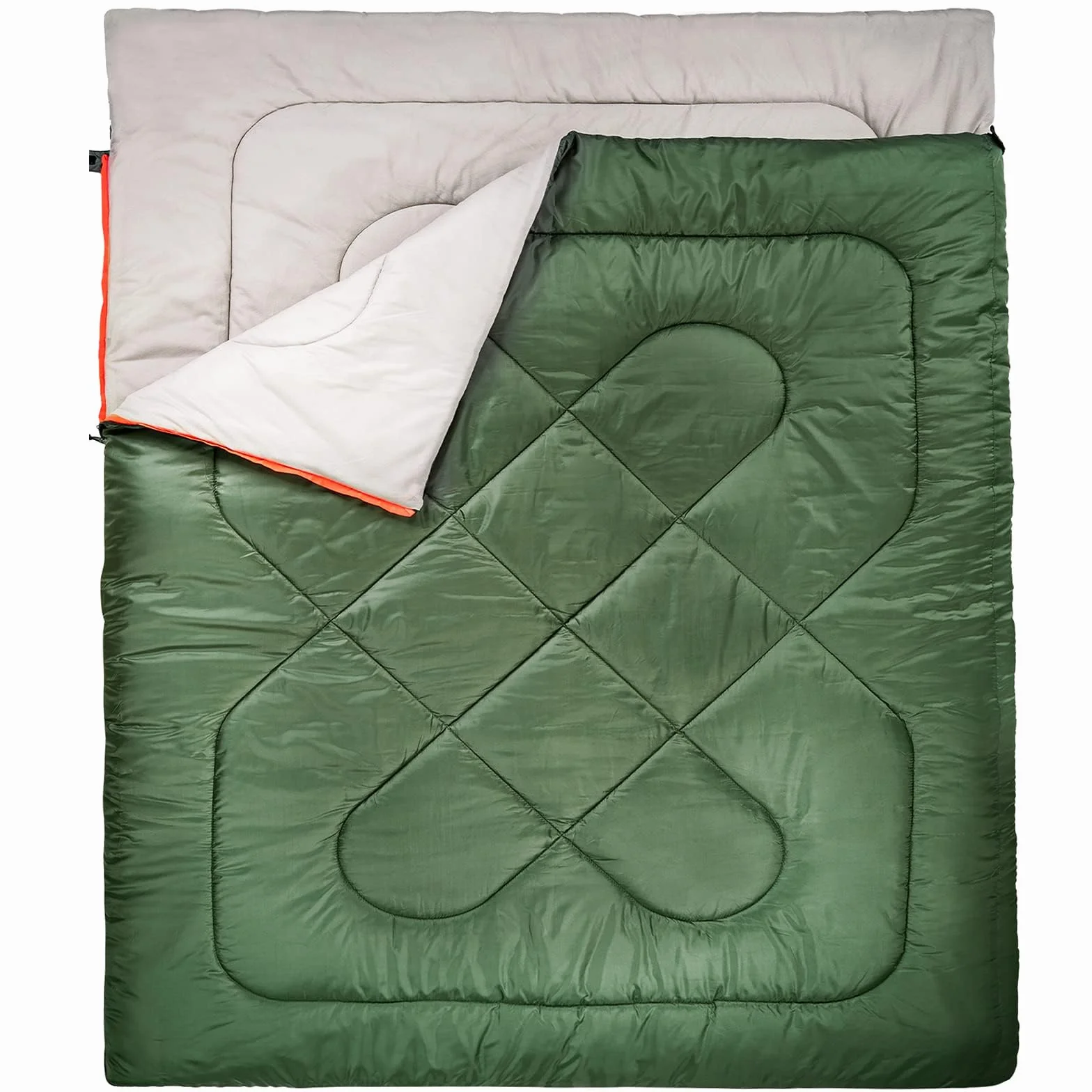 Amazon Basics Rectangulaire Sac de couchage camping randonnée temps froid Double size Vert olive