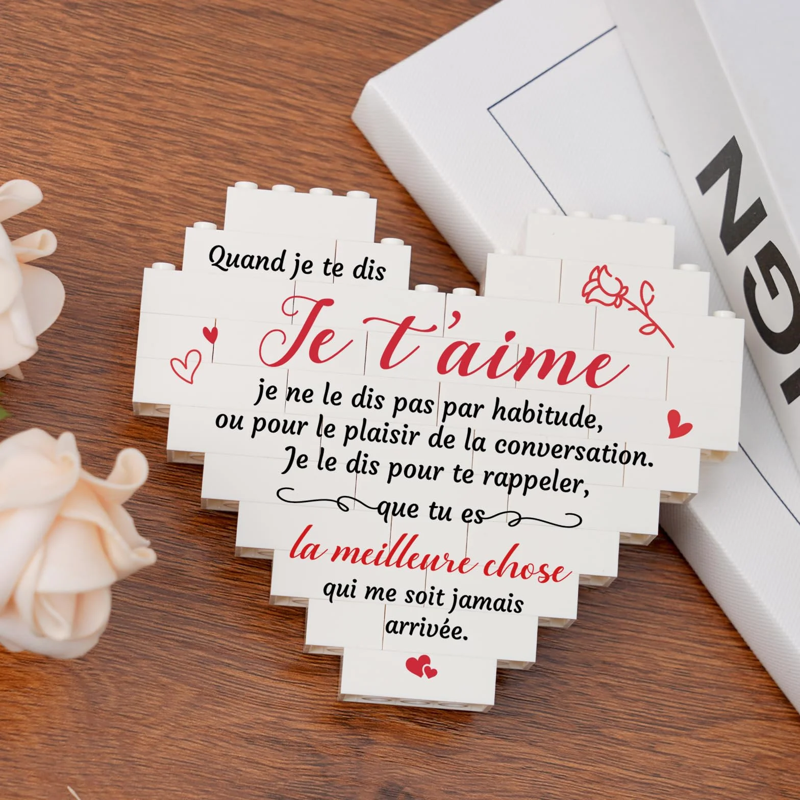 Plaque Cœur Cadeau Amoureux Couple Original Noël Anniversaire Mariage Saint Valentin
