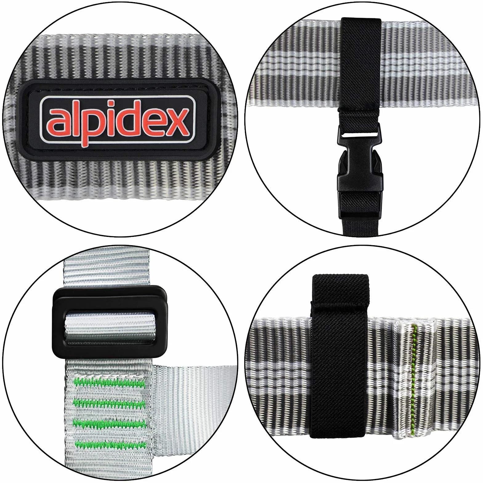 ALPIDEX Harnais d'escalade universel pour femme et homme EN 12277 Baudrier escalade avec sangles de jambes réglables