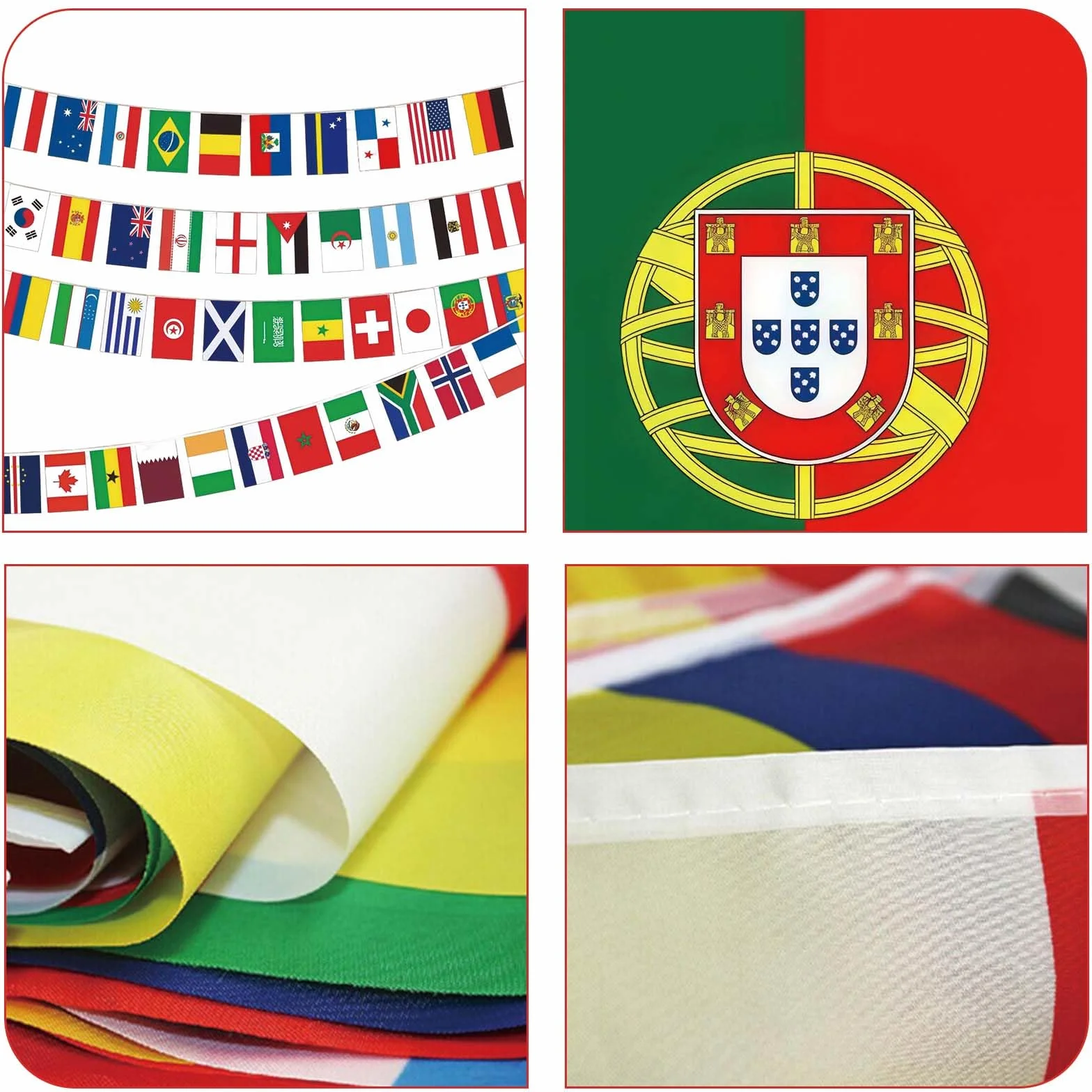 Coupe Du Monde,Guirlande 48 Pays Drapeaux Monde 14x21cm Banderole Décoration Supporters Match Jardin Bar Fête Football Wm De Football 2026 Fussball Wm 2026 Bannière Internationale Extérieur Intérieur