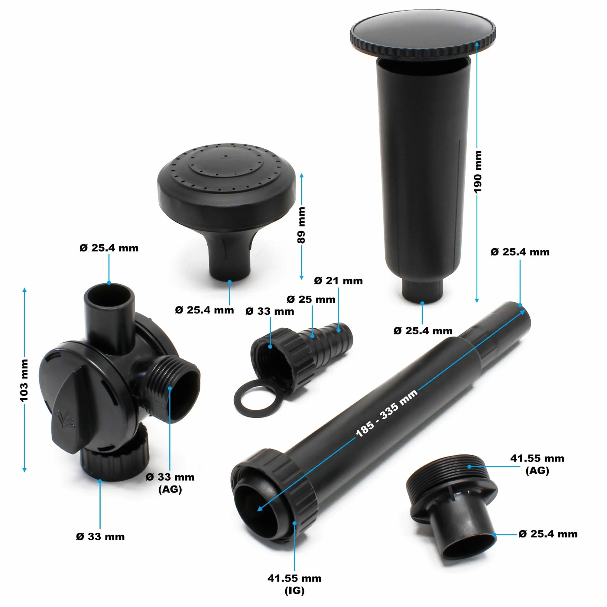 SunSun Kit de fixation 3 avec 2 Buses de fontaine pour Pompe HJ-1544 HJ-1844 Filtrage Eau