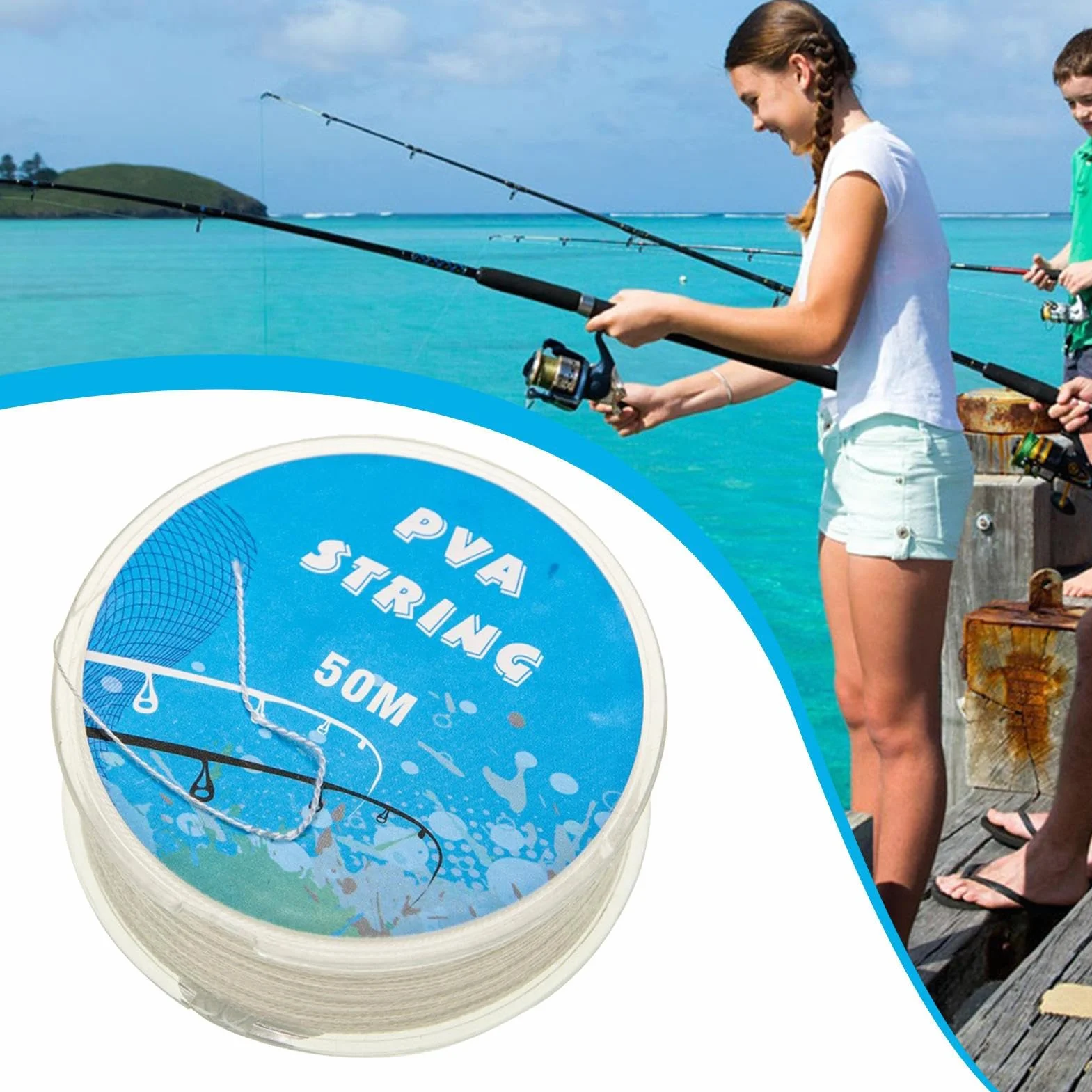 Fil de pêche PVA - Hydrosoluble - Pour poissons blancs - Équipement de pêche pour mer, étang, lac, pêche en eau douce et en eau salée