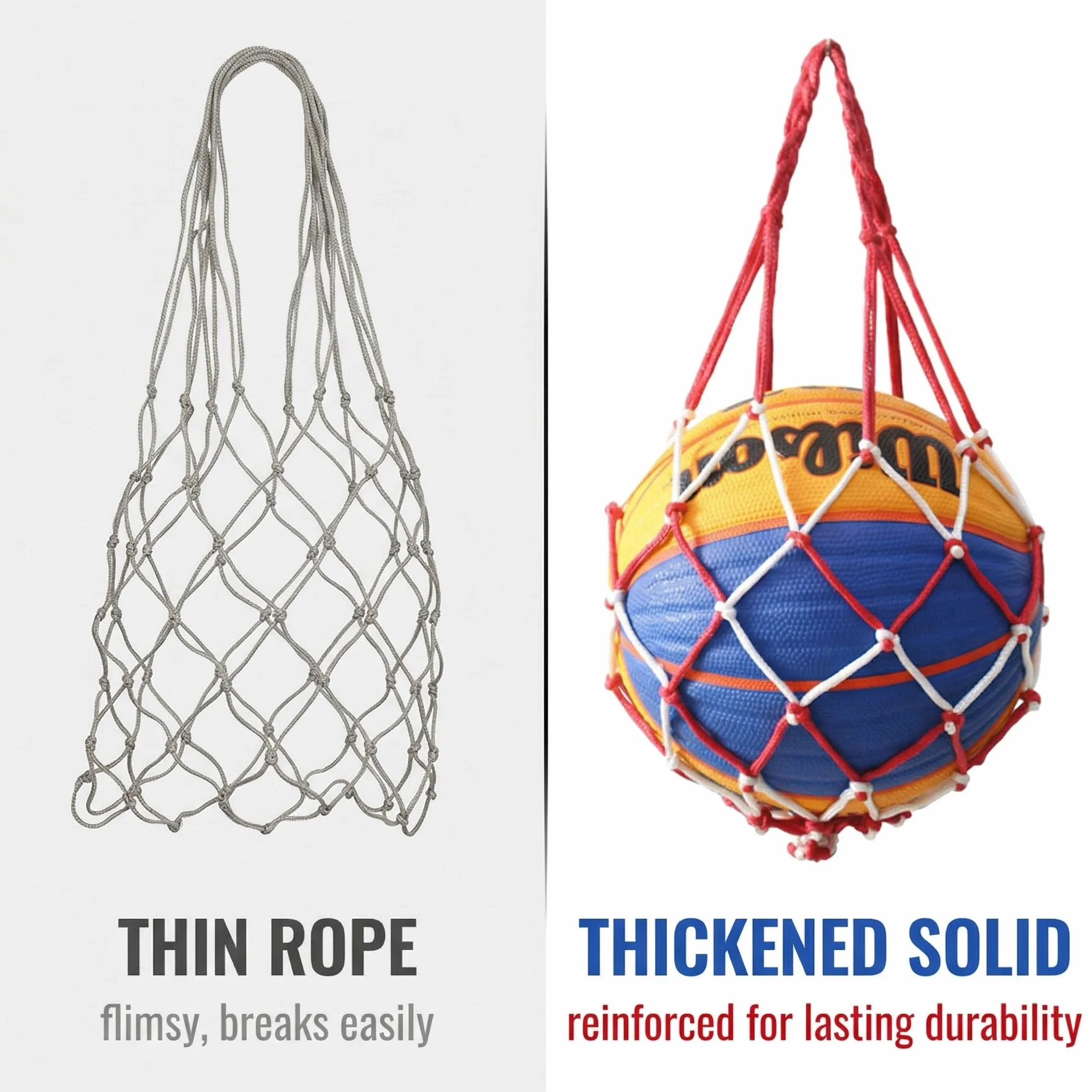 Sac à Ballons de Foot Grande Capacité, Lot De 2 Filets À Balles Portables, Filet Ballon De Foot, Sac Ballon De Basket, Filets De Balle Portables, Robuste pour Rugby et Volley-Ball