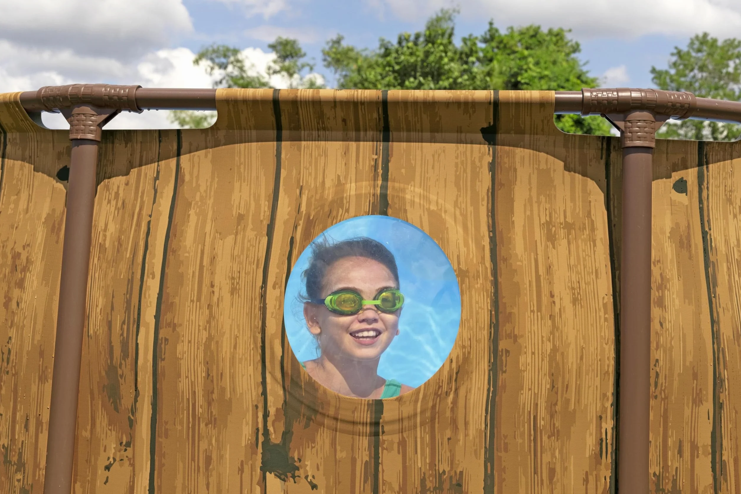 Bestway Steel Pro Max Splashview Kit Piscine Hors Sol Ronde 427 cm x 107 cm Marron