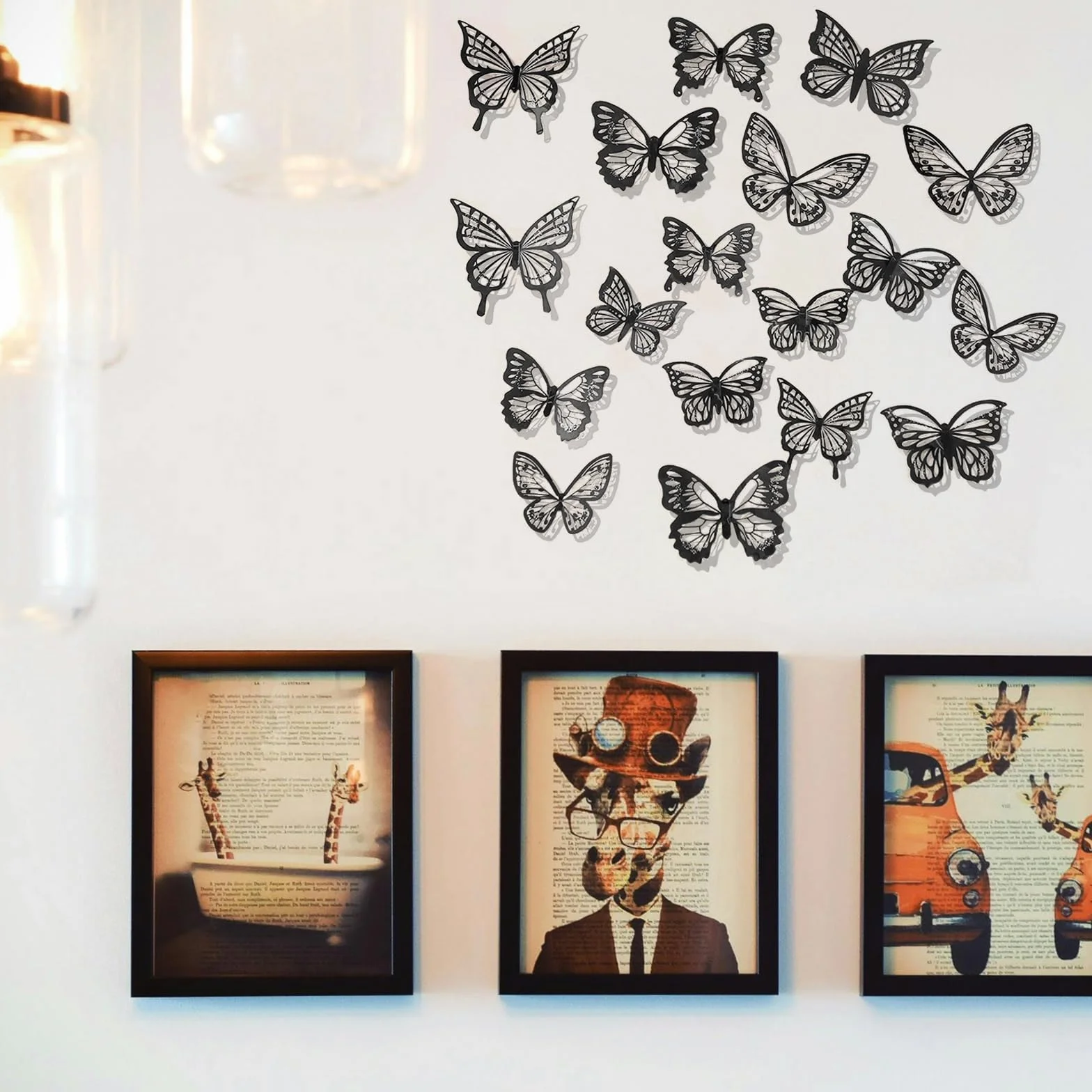36 Pièces Stickers Muraux Papillon 3D Métal Décoration Jardin Extérieur