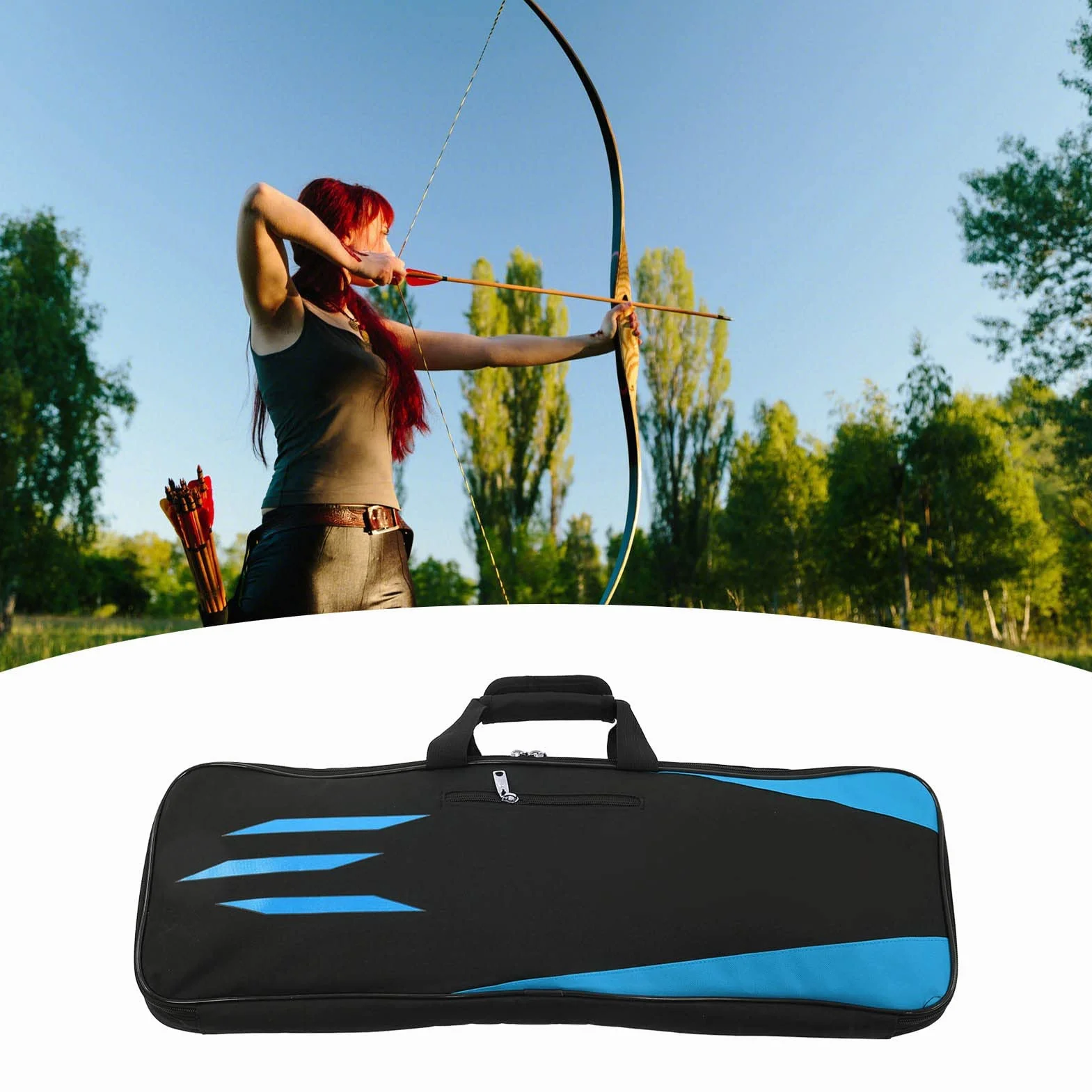 SOONHUA Étui à archets - Sac à arc à poulies - Pour tir à l'arc - Multi-poches - Sac de rangement pour arc recourbé - Accessoires de chasse