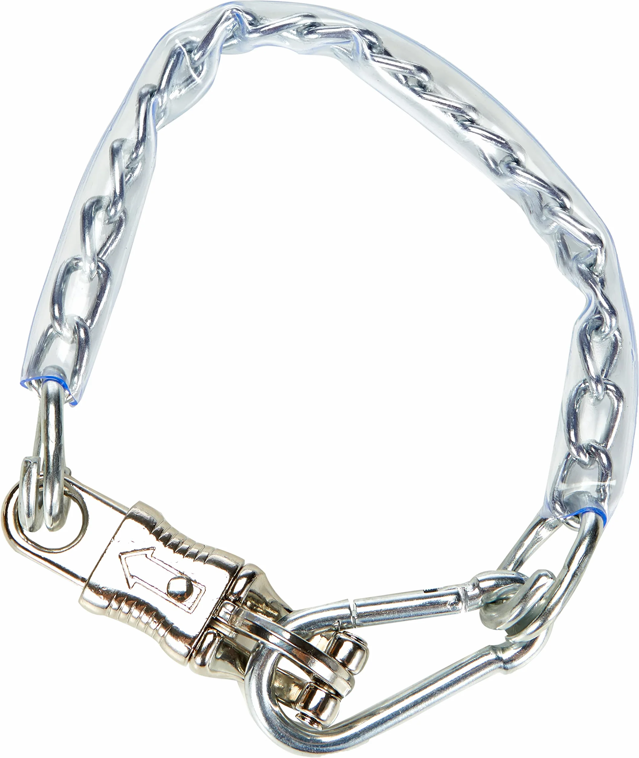 Kerbl 321414 Chaîne d'attache recouverte de plastique avec mousqueton anti-panique et mousqueton 50 cm