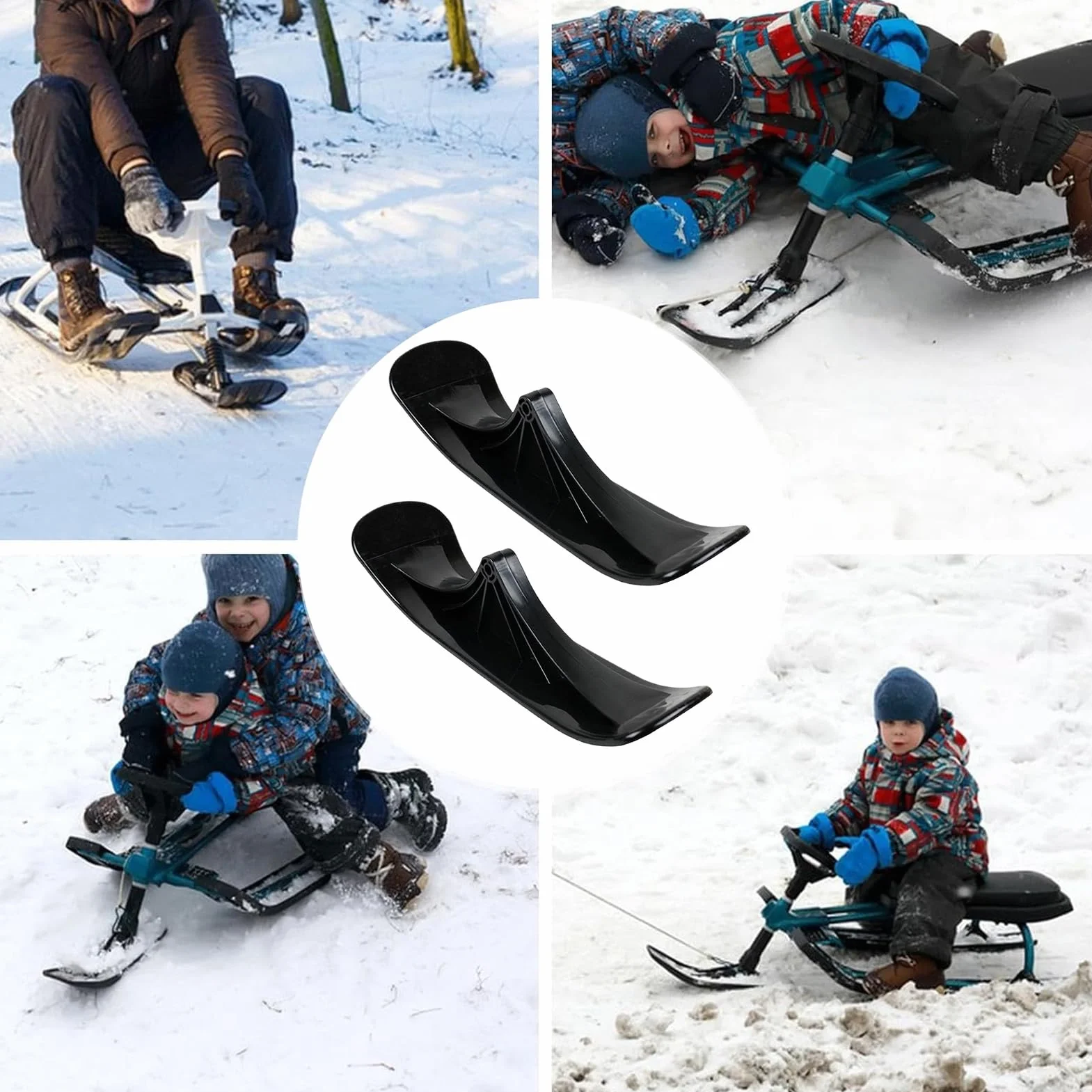 Kit de Conversion pour Trottinette à Neige, 1 Paire de skieboards, Accessoires de Transformation pour Sable, chemins de Gravier inégaux, Parc, Plage, Aventure en Plein air